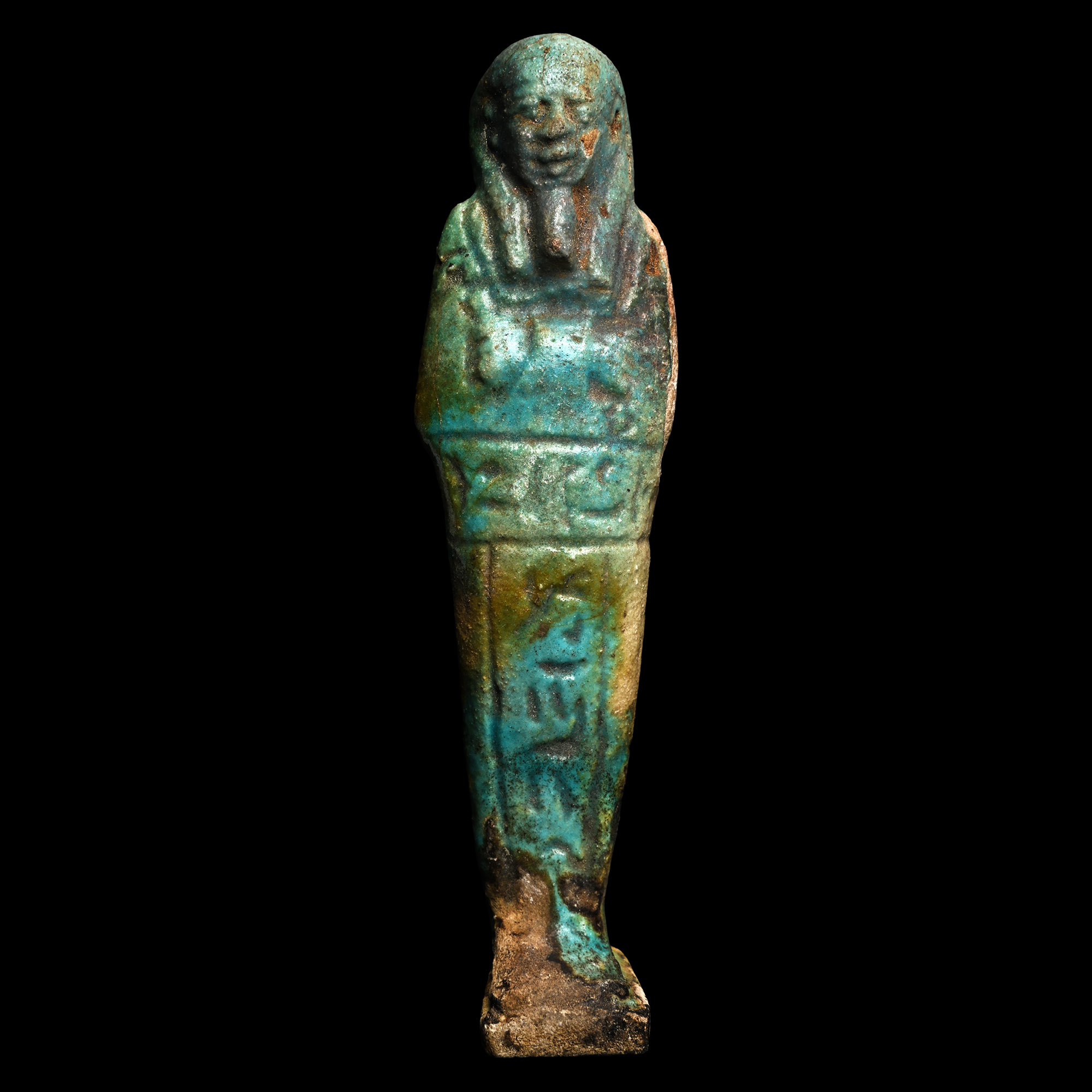 Egyptian Faience Shabti with Hieroglyphics