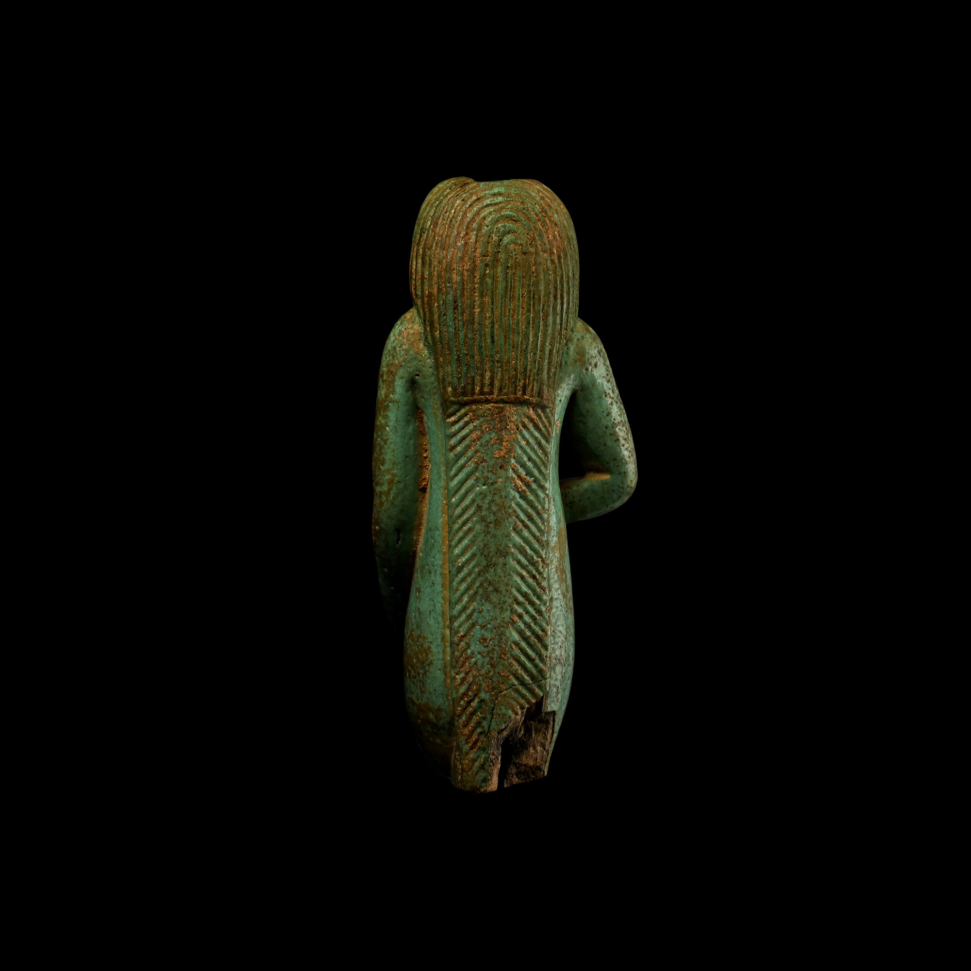 Large Egyptian Blue Faience Taweret Vessel