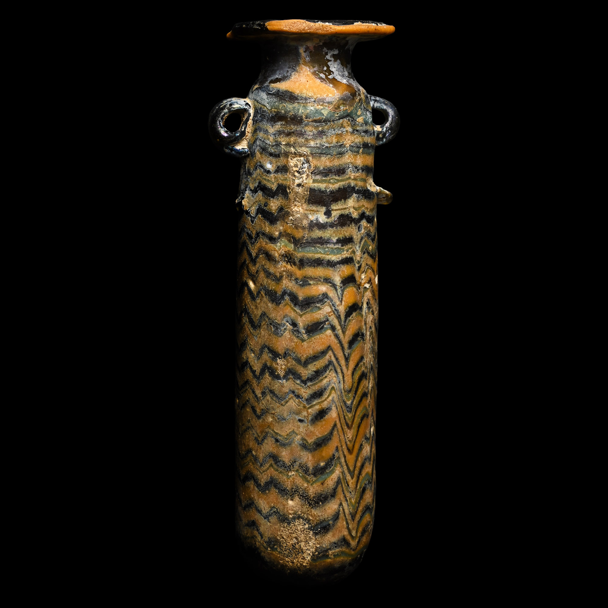 Greek Core-Formed Tall Glass Alabastron