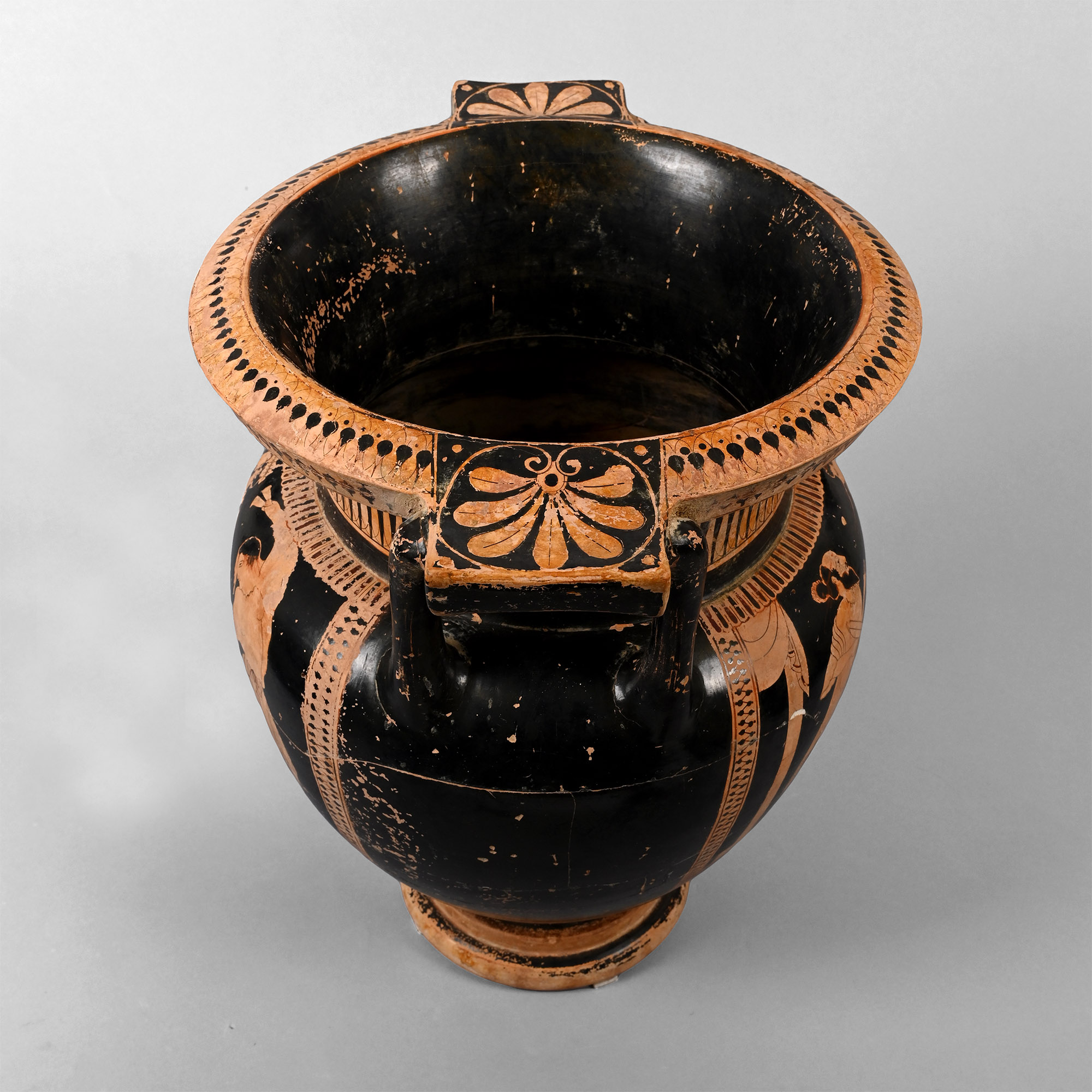 Greek Red-Figure Column Krater with Bull and Rider