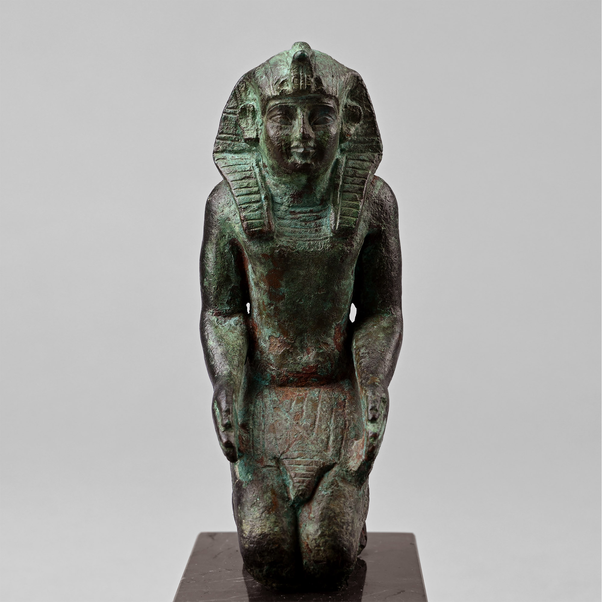 Egyptian Bronze Kneeling Figure of a King