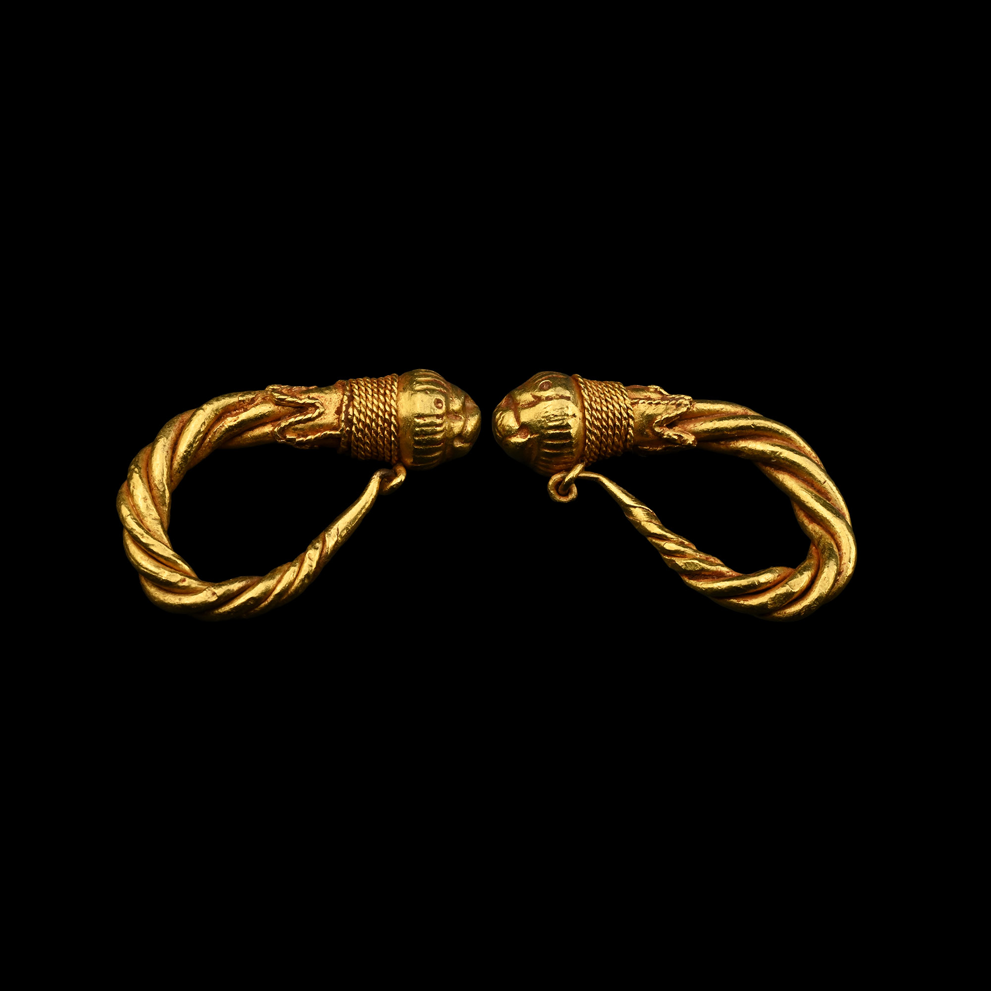 Greek Solid Gold Earring Pair