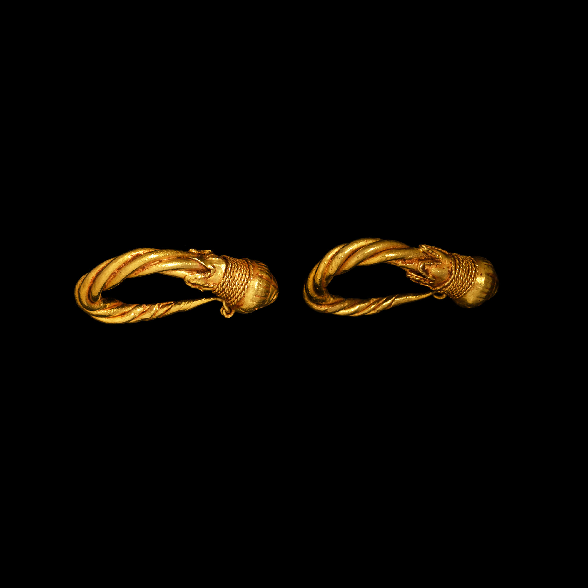 Greek Solid Gold Earring Pair