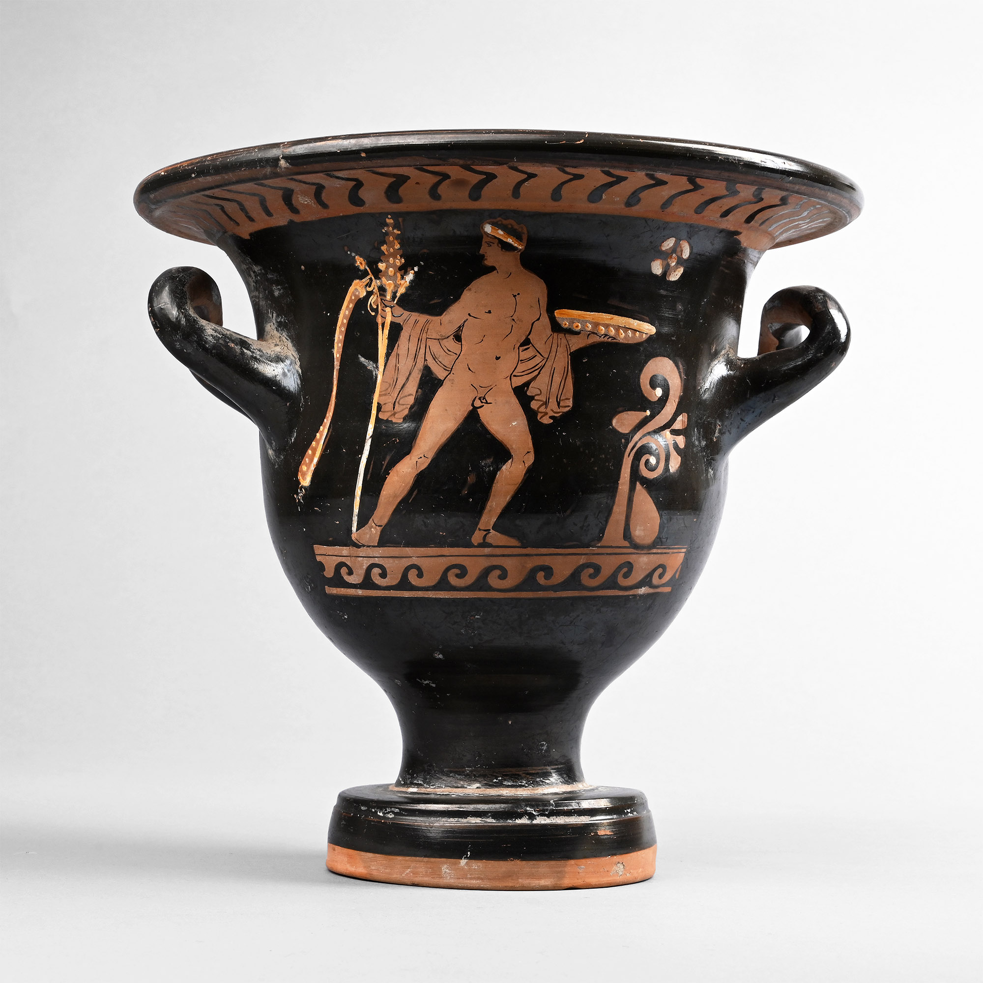 Greek Red-Figure Bell Krater Belonging to the Chevron Group