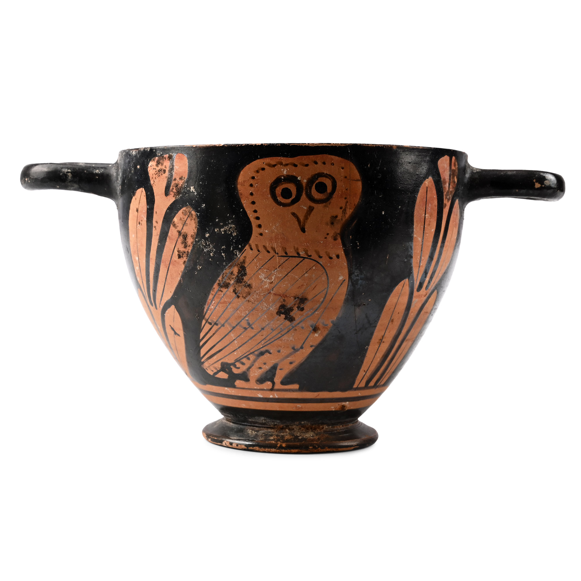 Greek Red-Figure Owl Skyphos