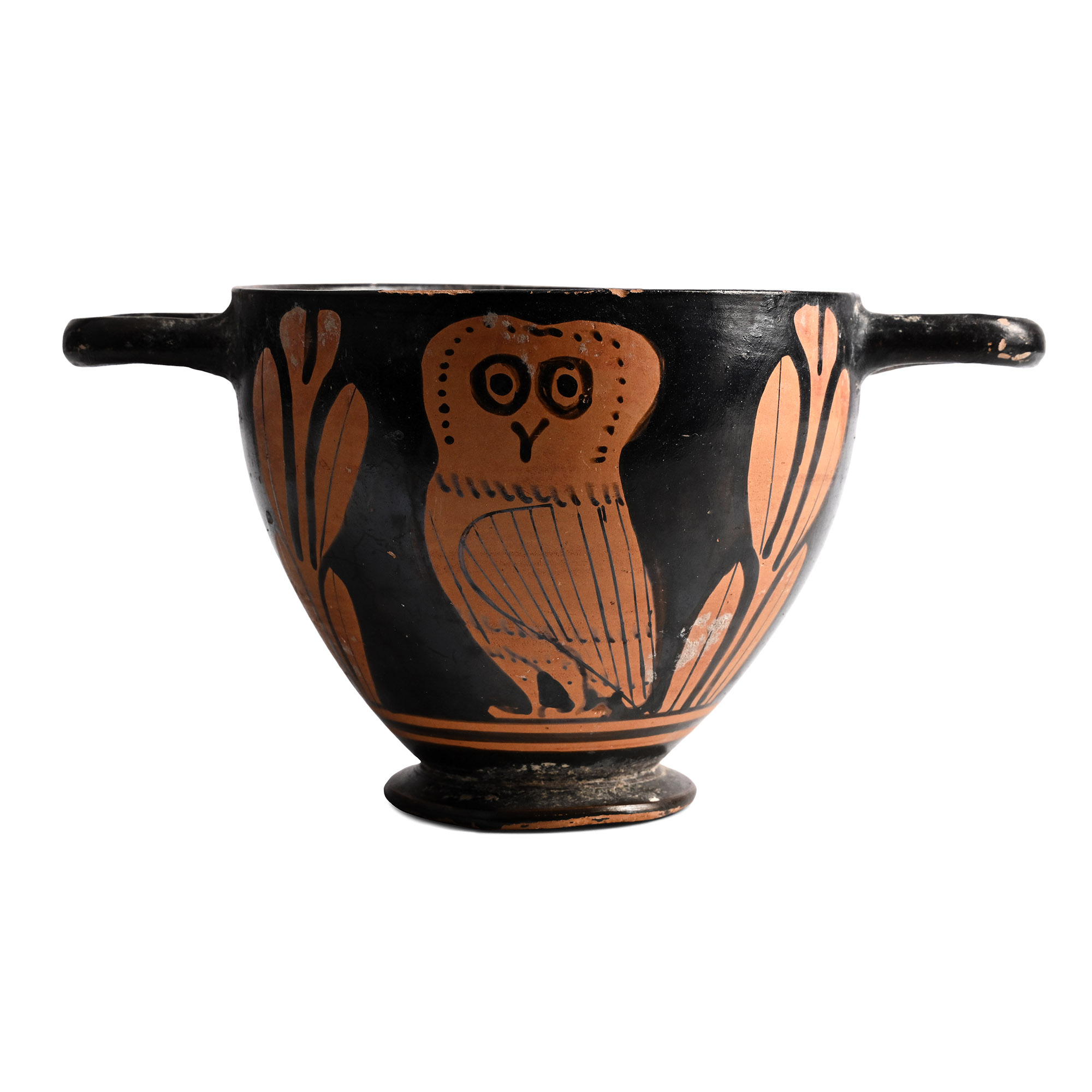 Greek Red-Figure Owl Skyphos