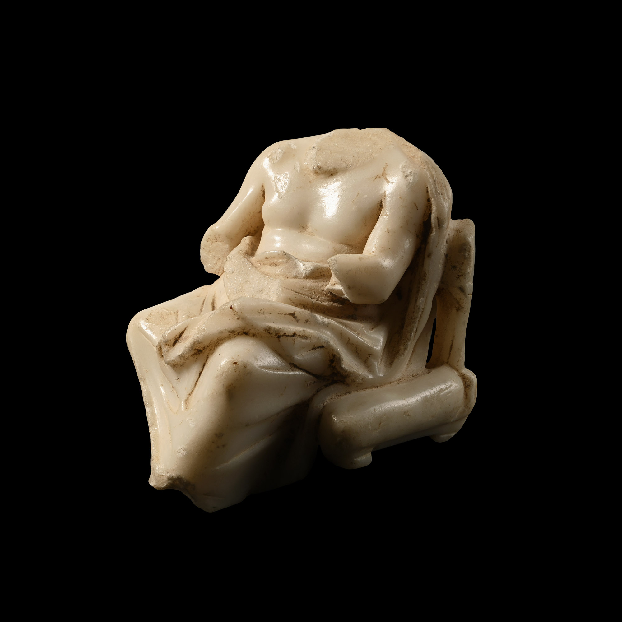 Greek Marble Figure of a Seated God or Philosopher