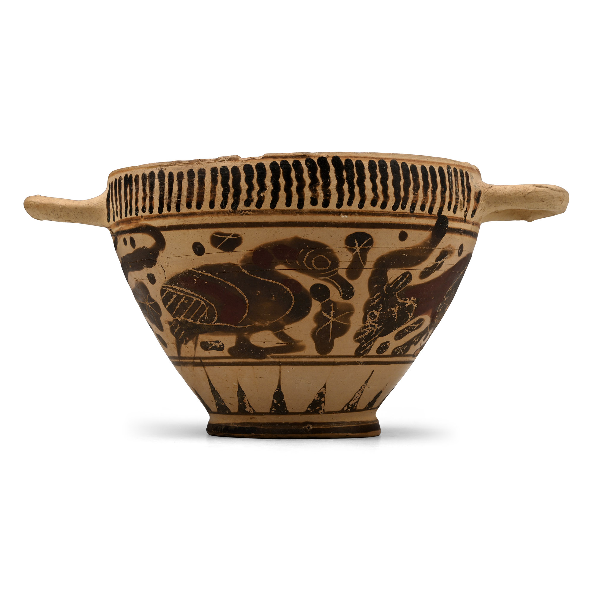 Greek White-Ground Kotyle with Panther, Goat and Swan