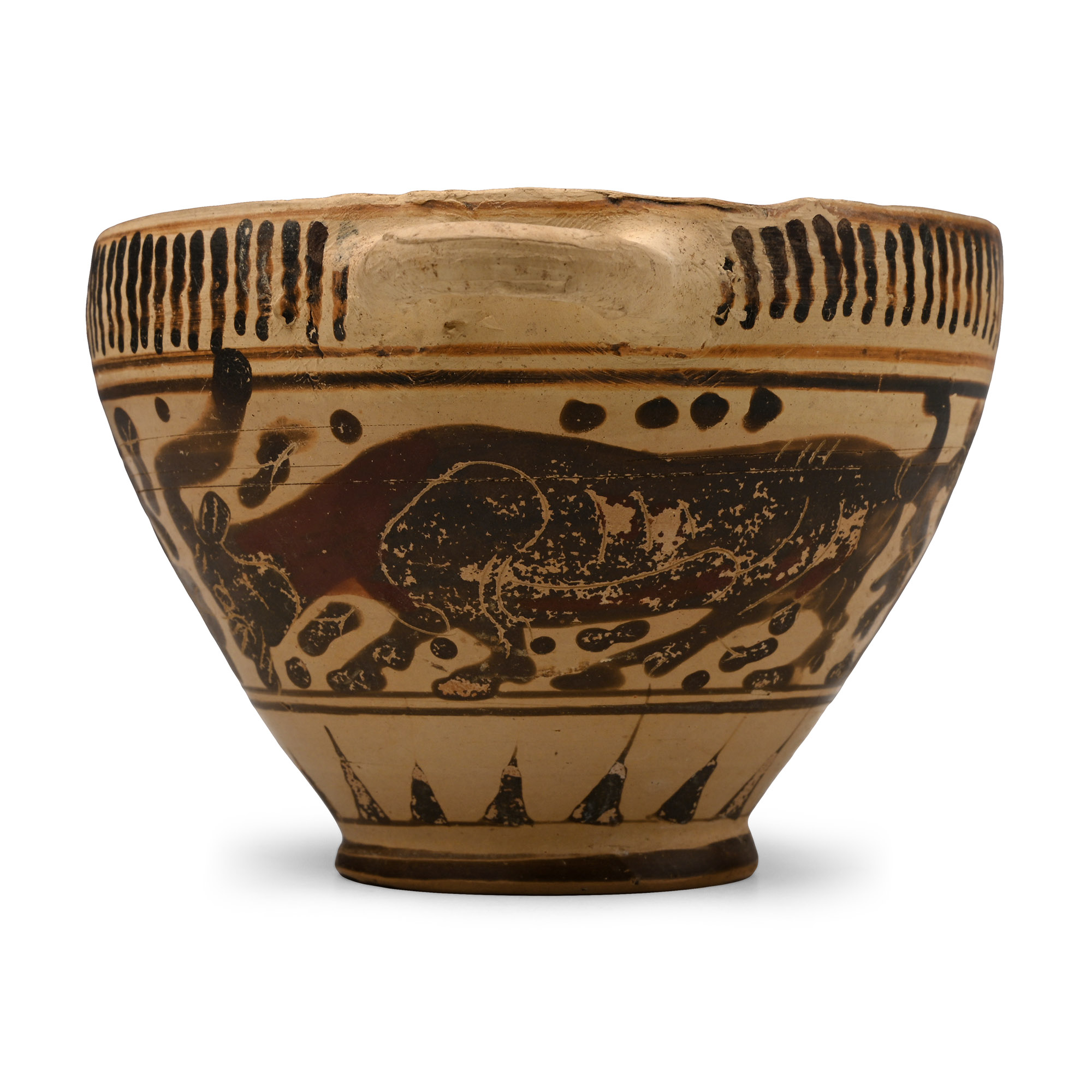 Greek White-Ground Kotyle with Panther, Goat and Swan