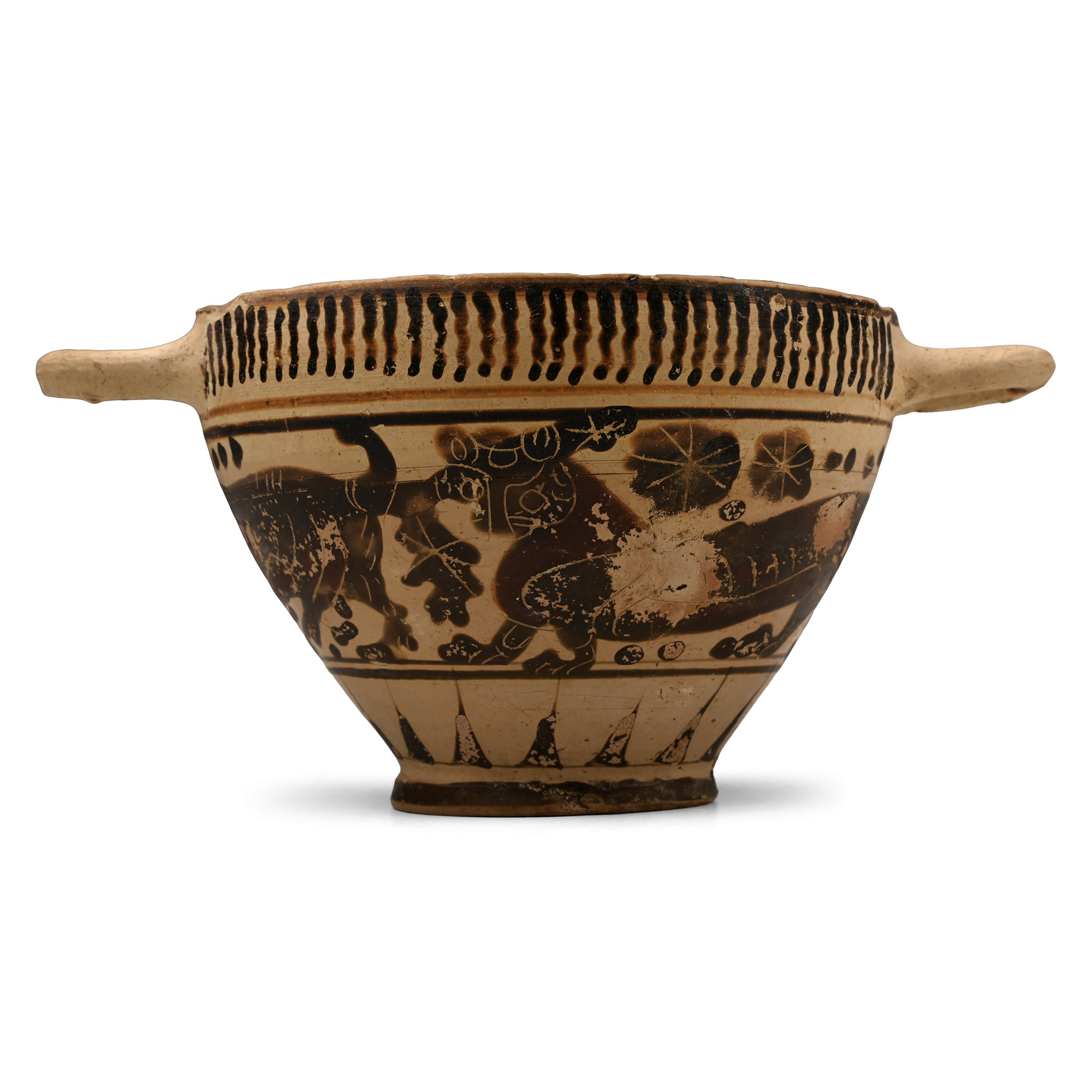 Greek White-Ground Kotyle with Panther, Goat and Swan