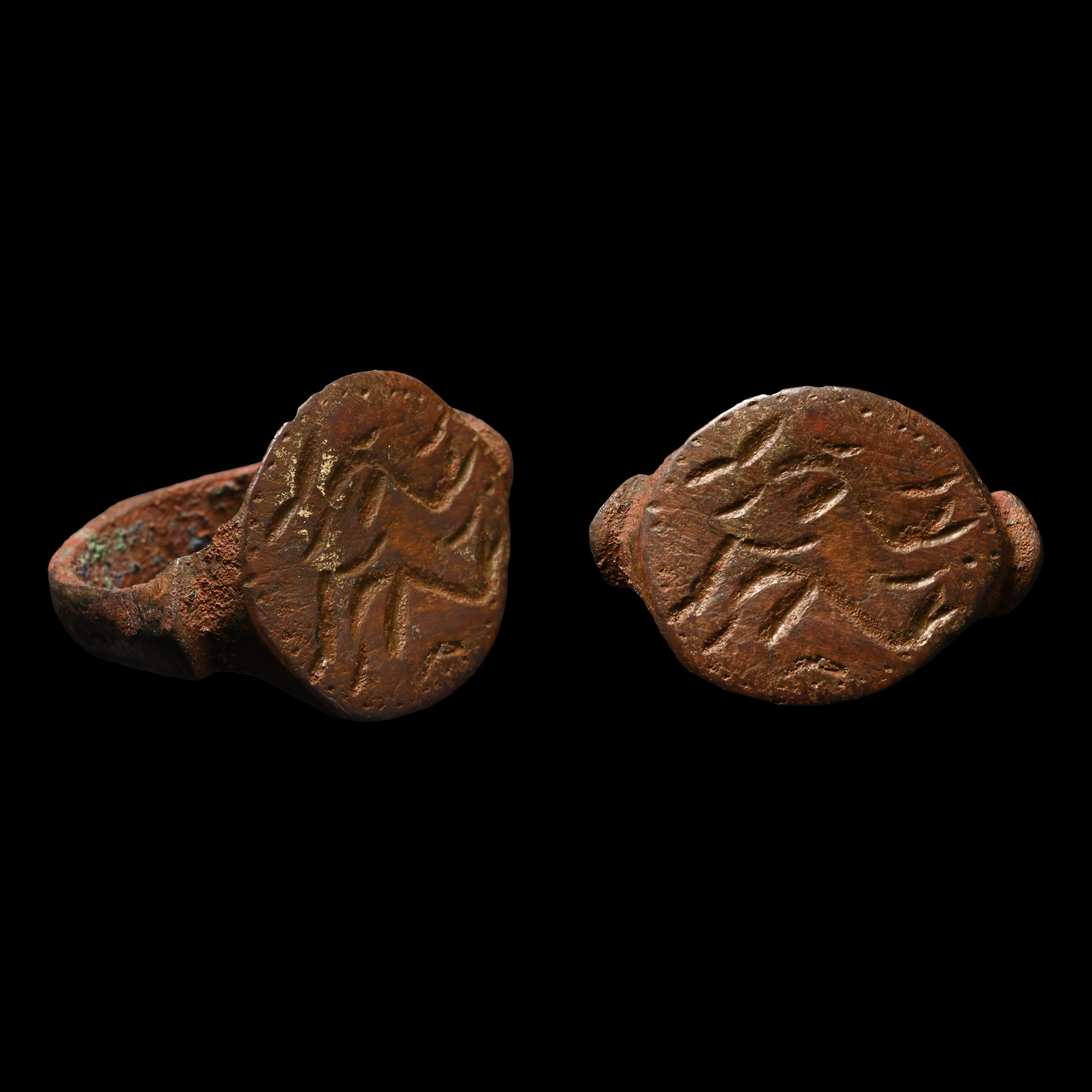 Eastern Roman Bronze Ring with Zebus
