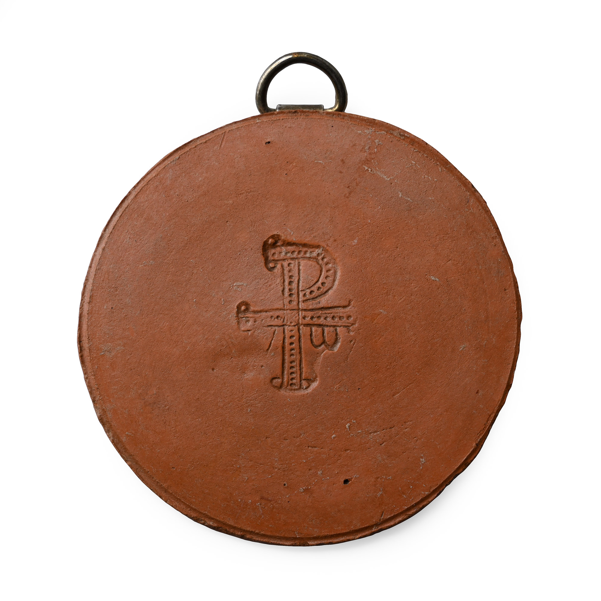 Late Roman Redware Plate Centre with Chi Rho