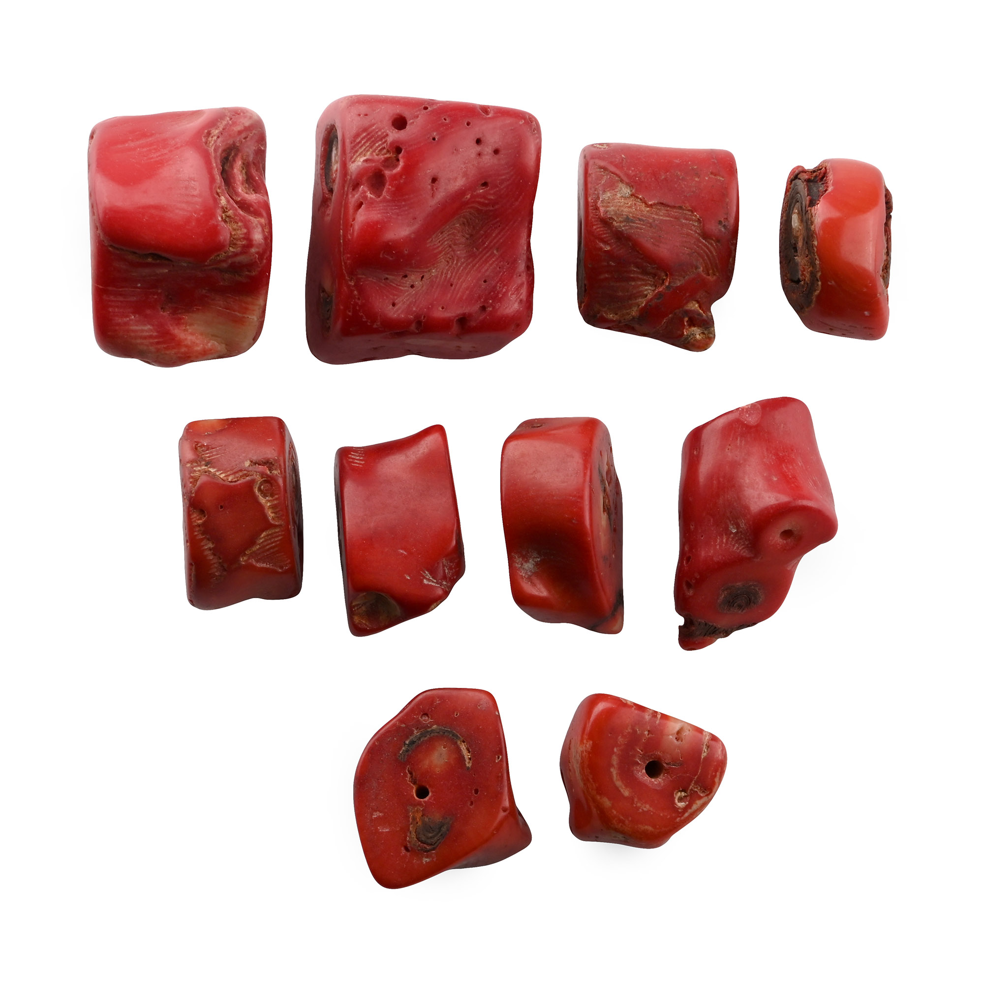 Collection of Large Red Coral Beads