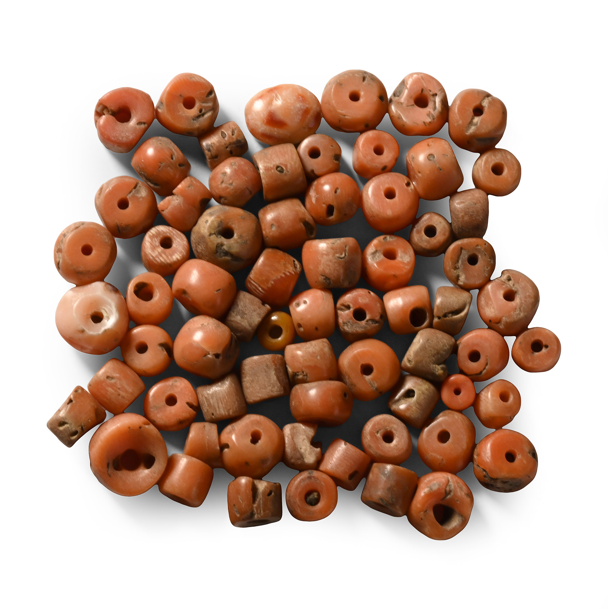 Collection of Orange Coral Beads