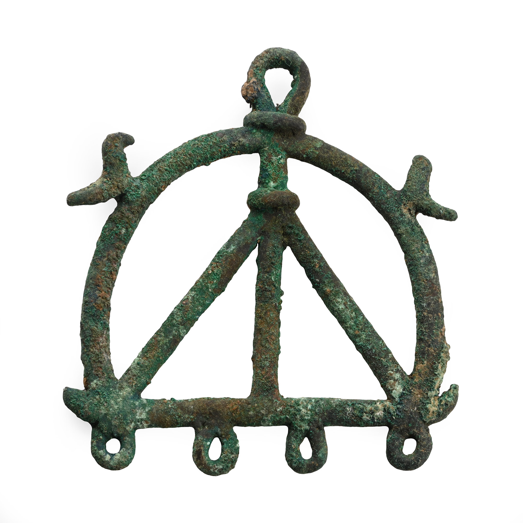 Western Asiatic Bronze Pendant with Birds