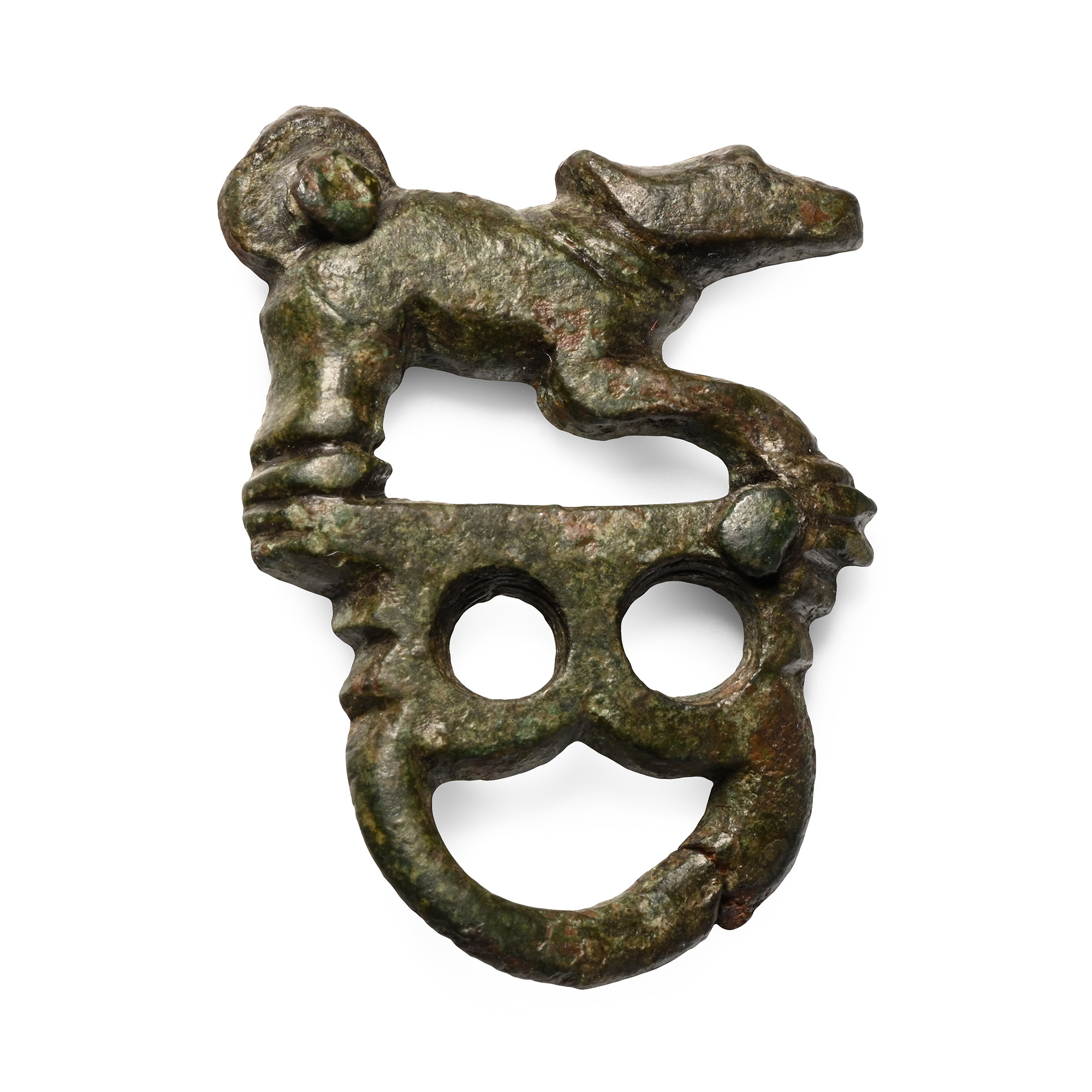 Roman Bronze Military Buckle with Dog