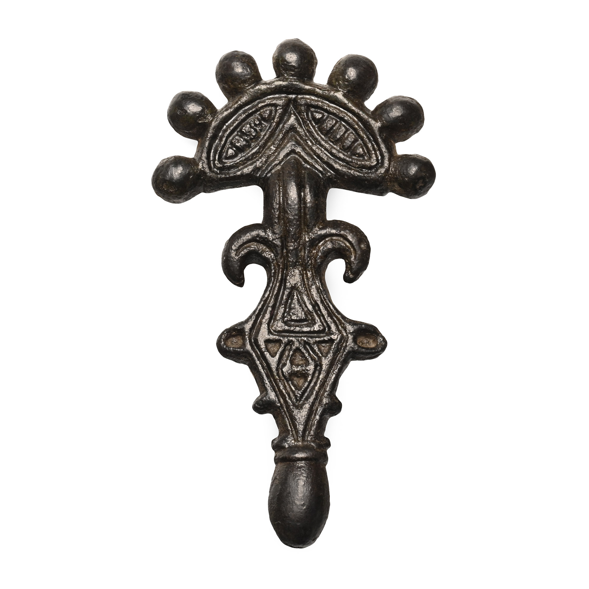 Gothic Bronze Radiate-Headed Brooch