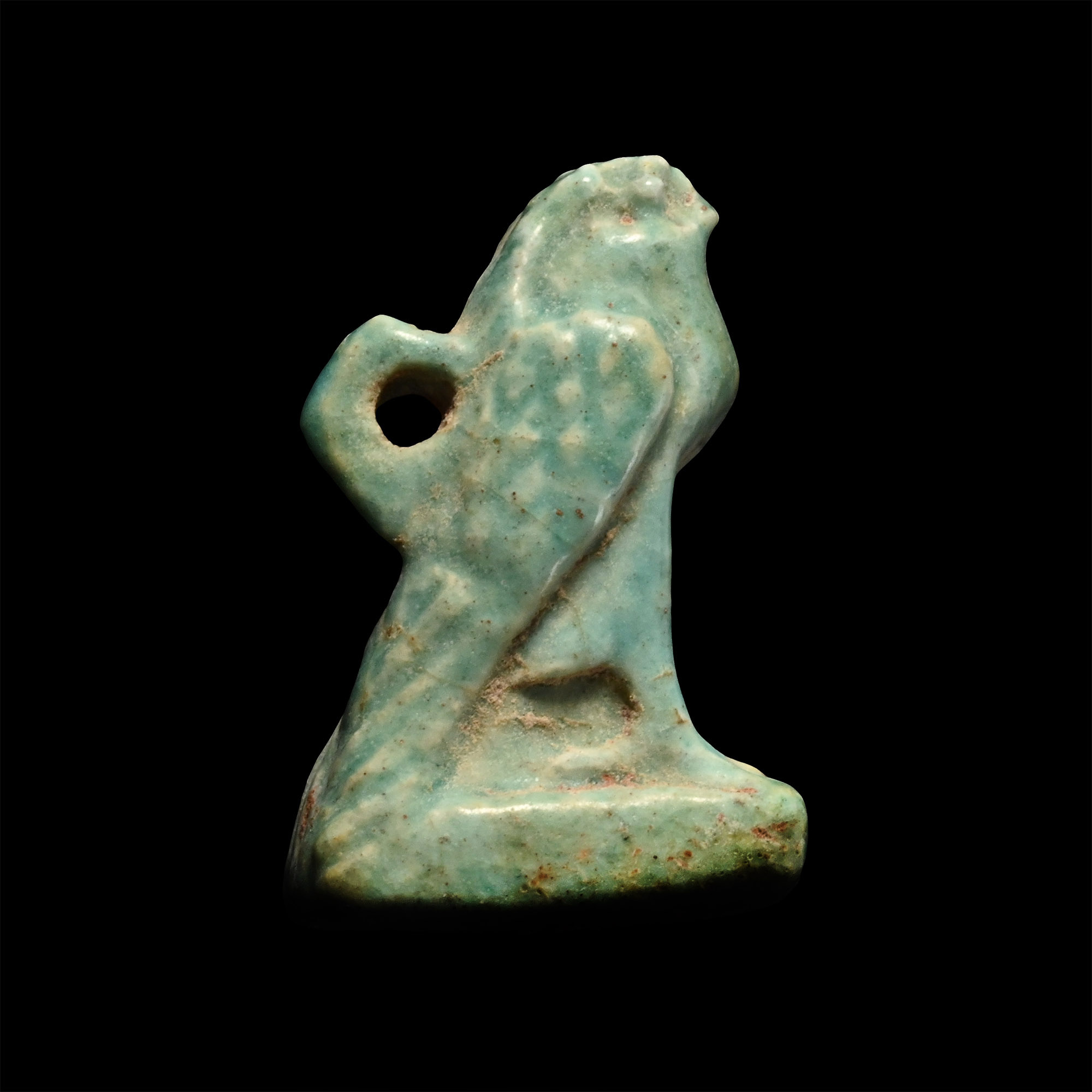Egyptian Faience Horus Falcon Amulet