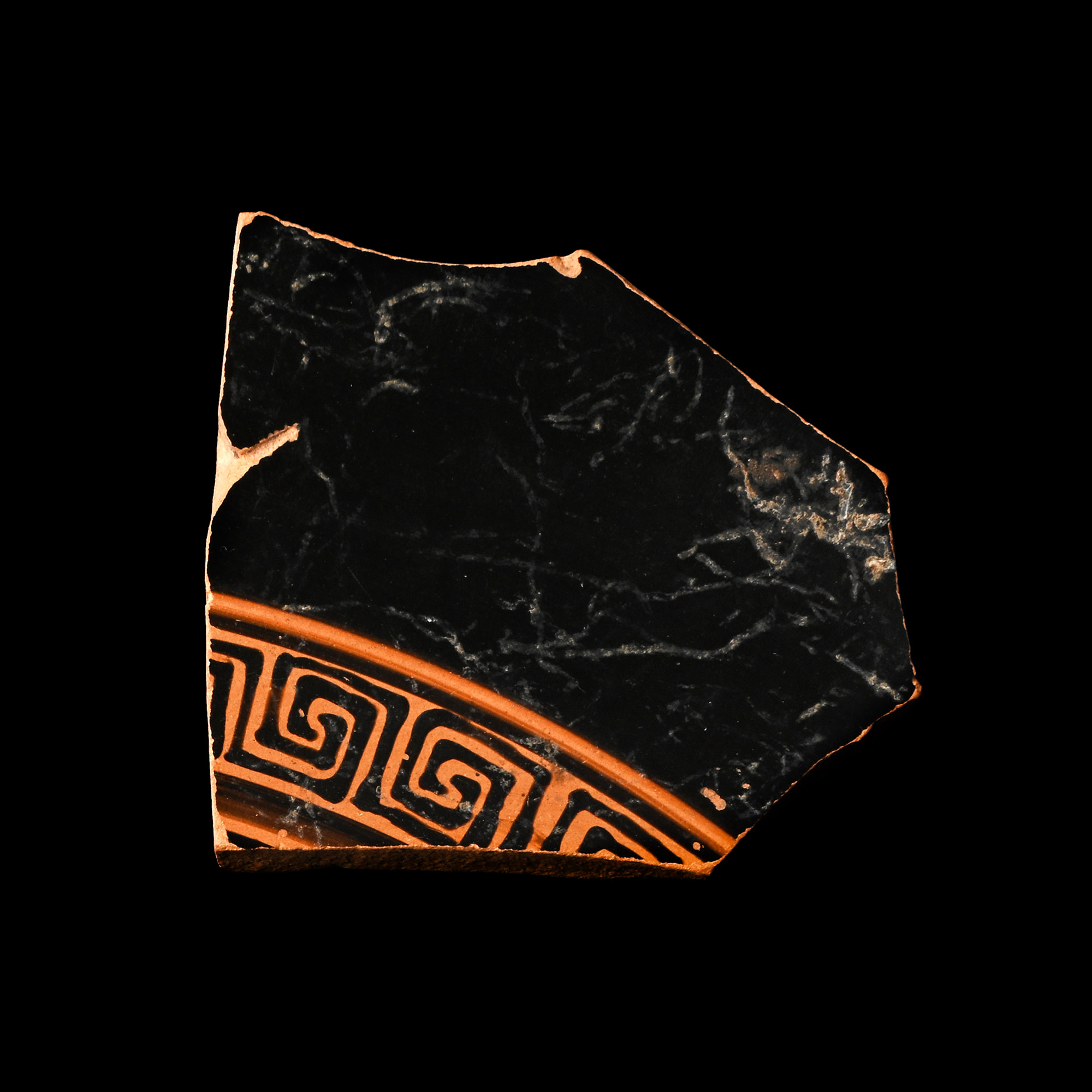 Greek Attic Red-Figure Kylix Fragment Depicting a Lyre Player