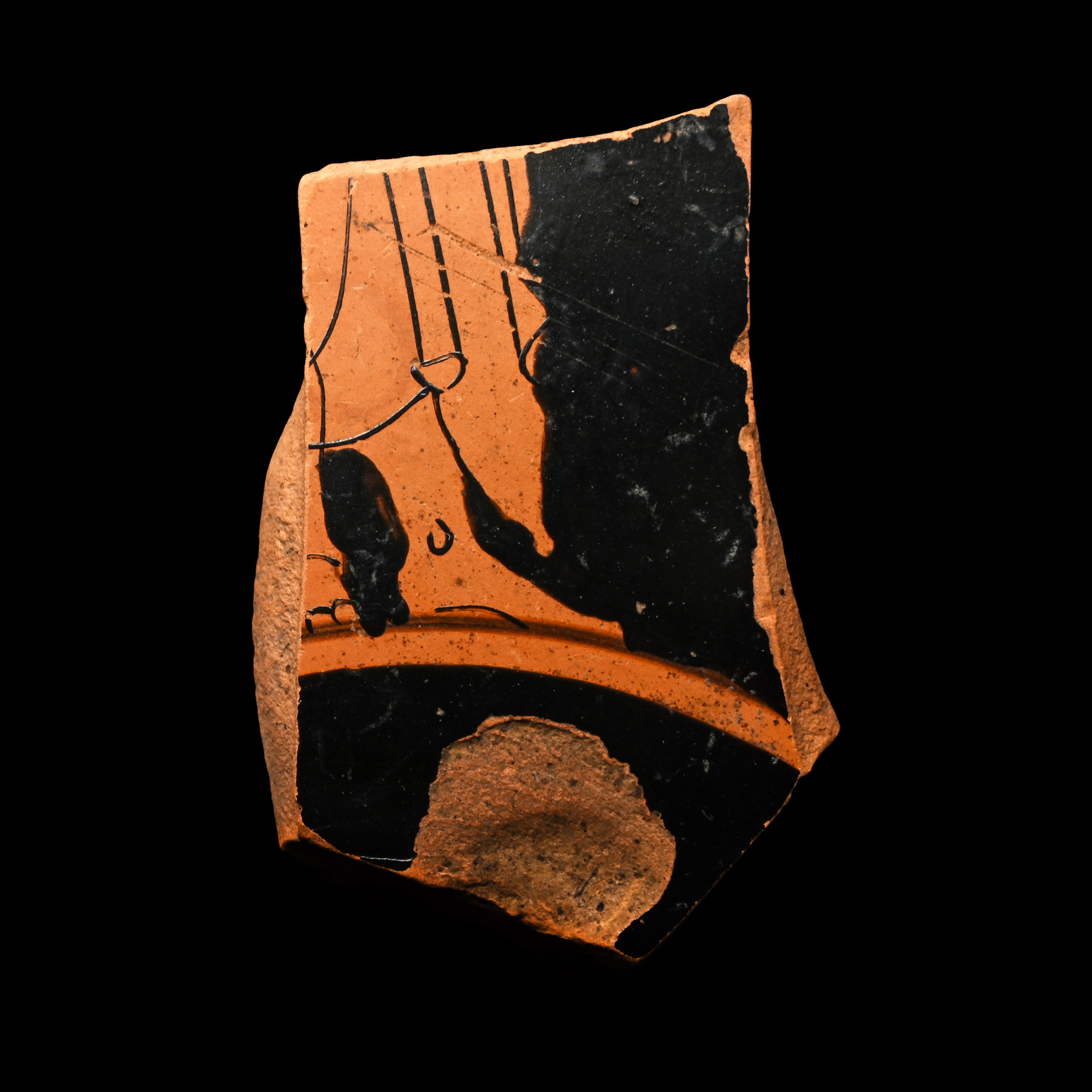 Greek Attic Red-Figure Kylix Fragment of a Hand