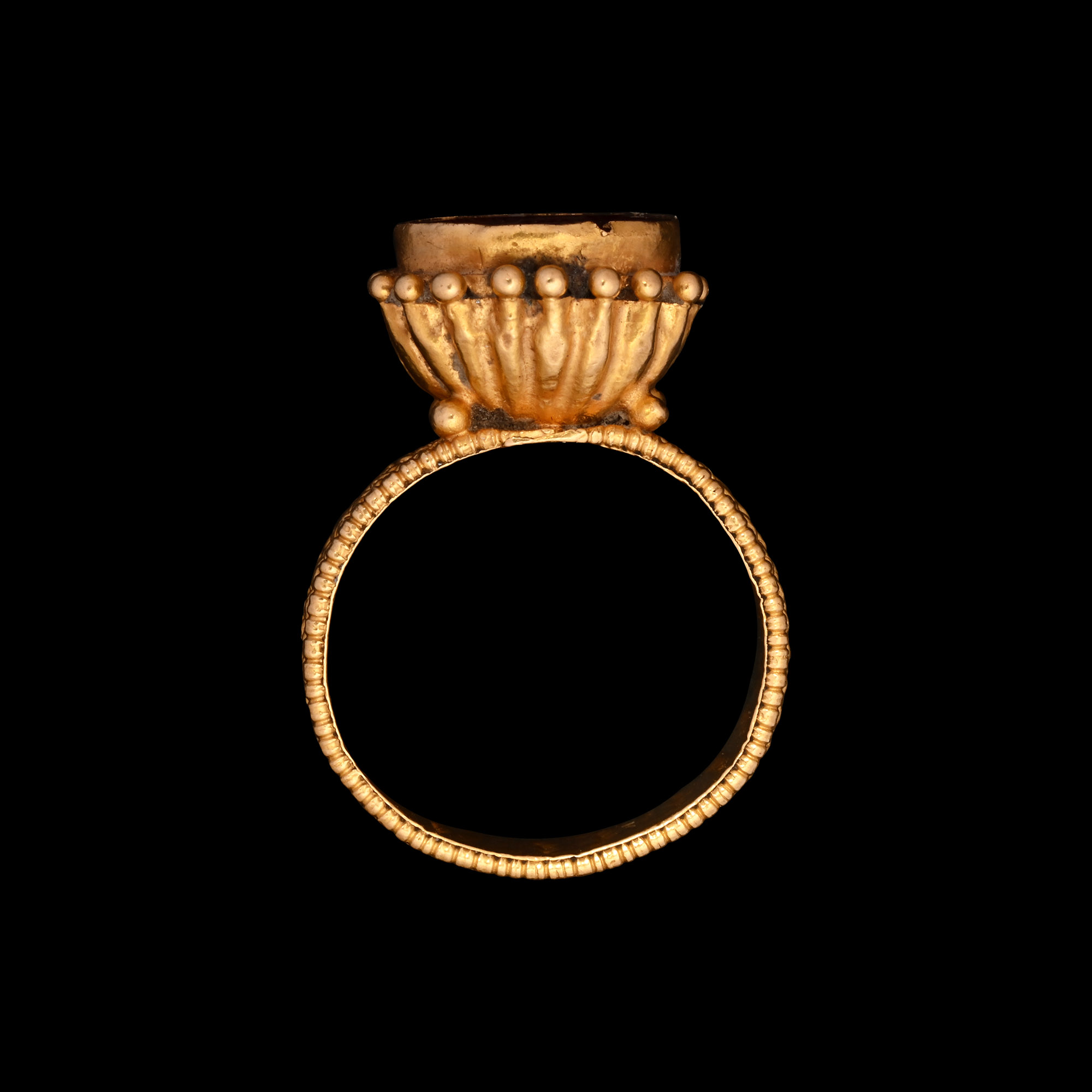 Roman Carnelian Gemstone of the God Apollo in Byzantine Gold Ring
