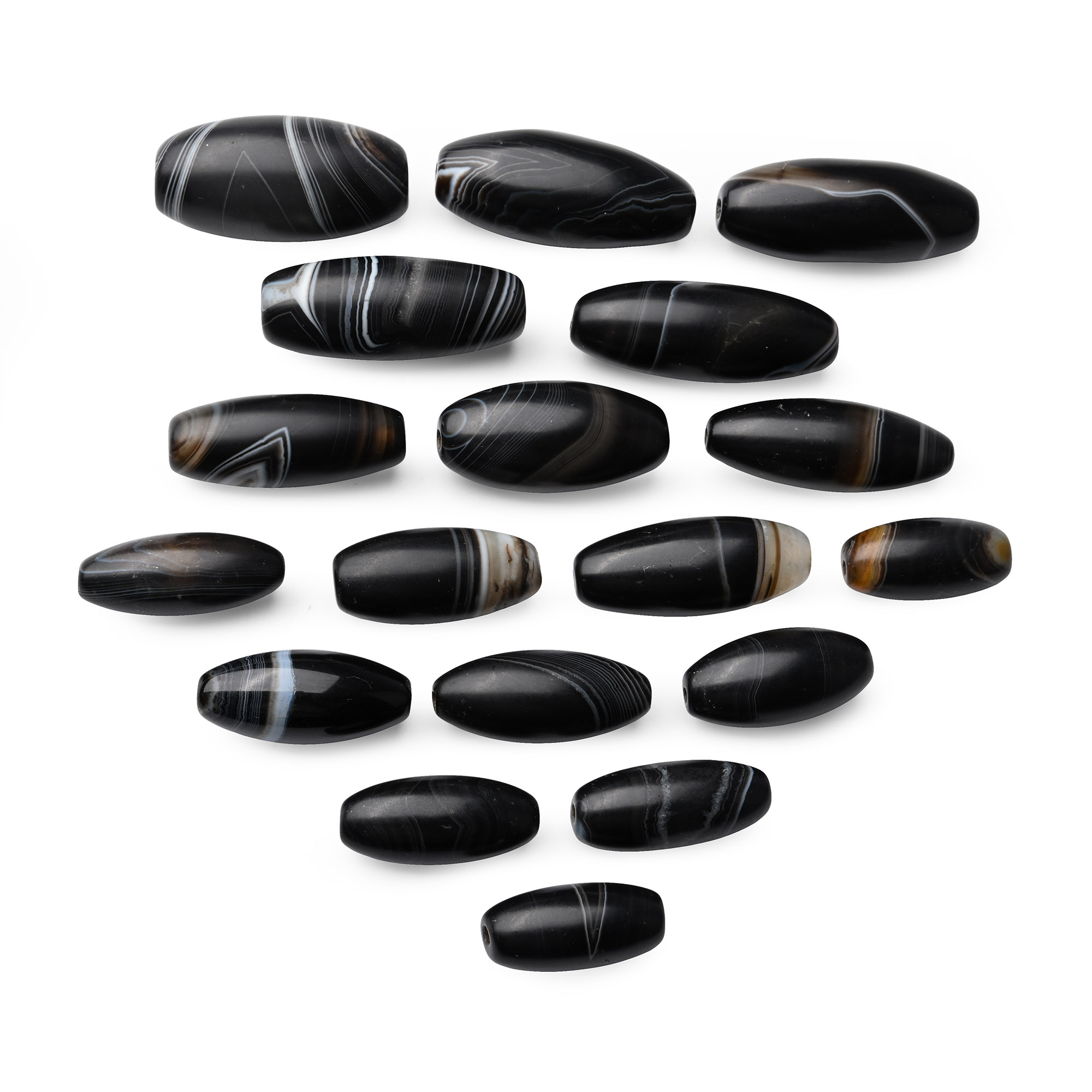 Large Bactrian Banded Agate Bead Collection
