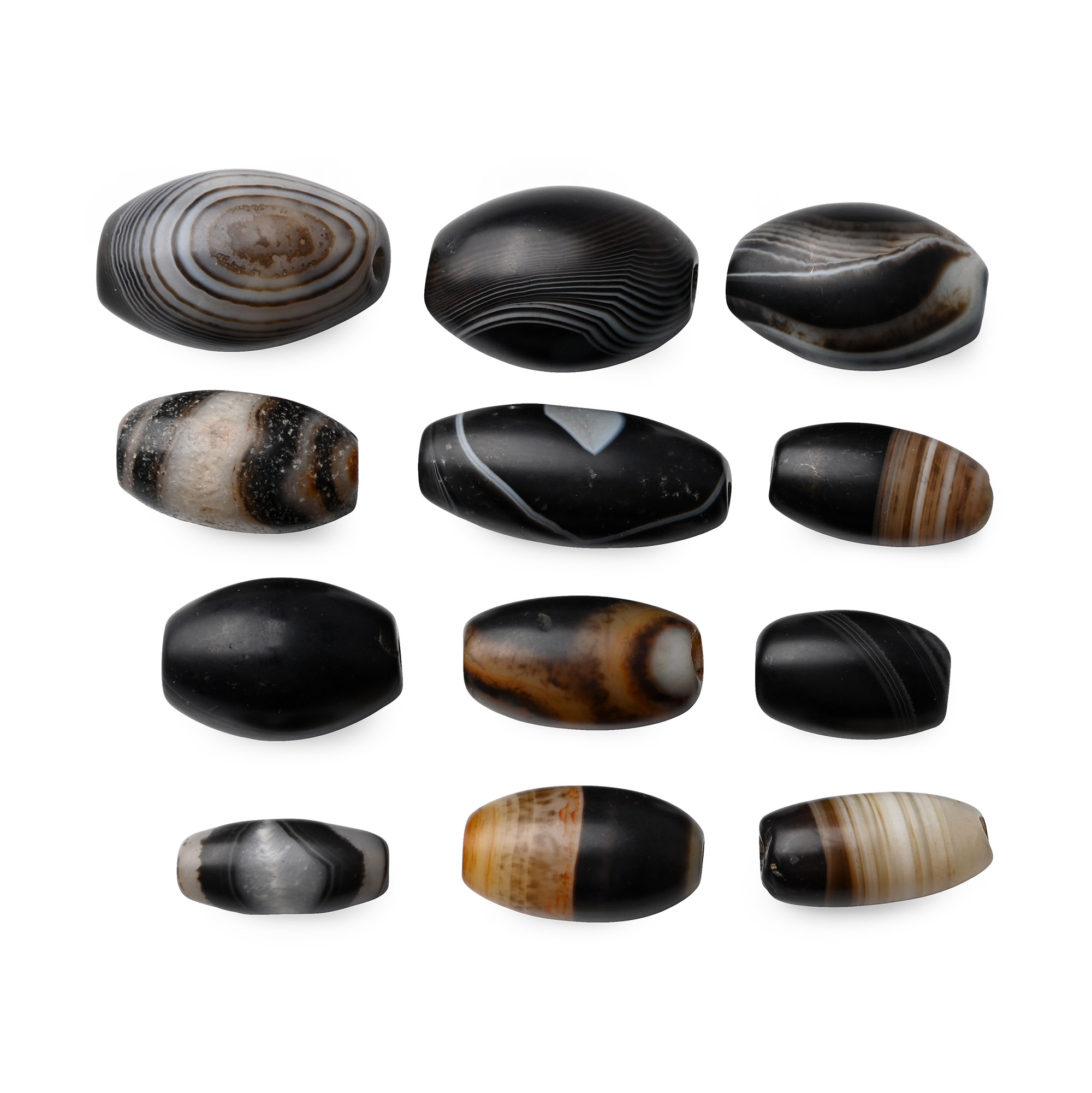 Bactrian Banded Agate Bead Group
