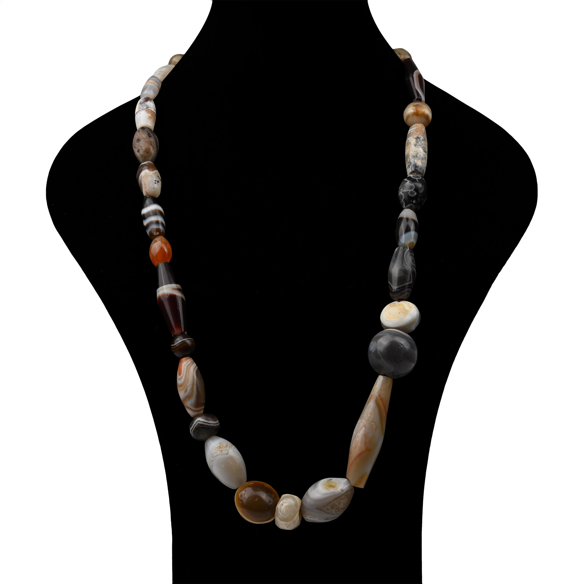 Large Bactrian Mixed Agate Bead Necklace String