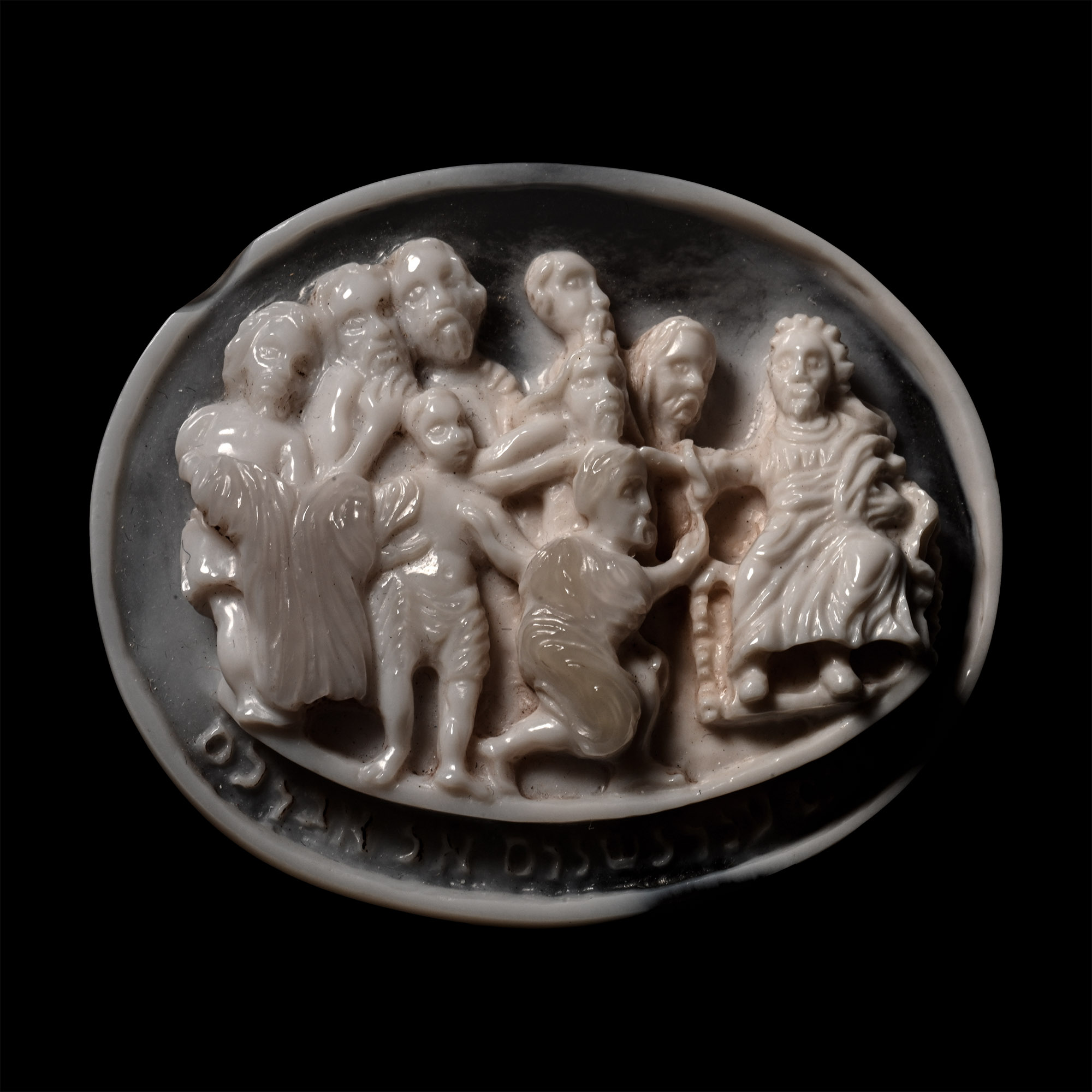 Post Medieval Agate Cameo with Scene from the Old Testament