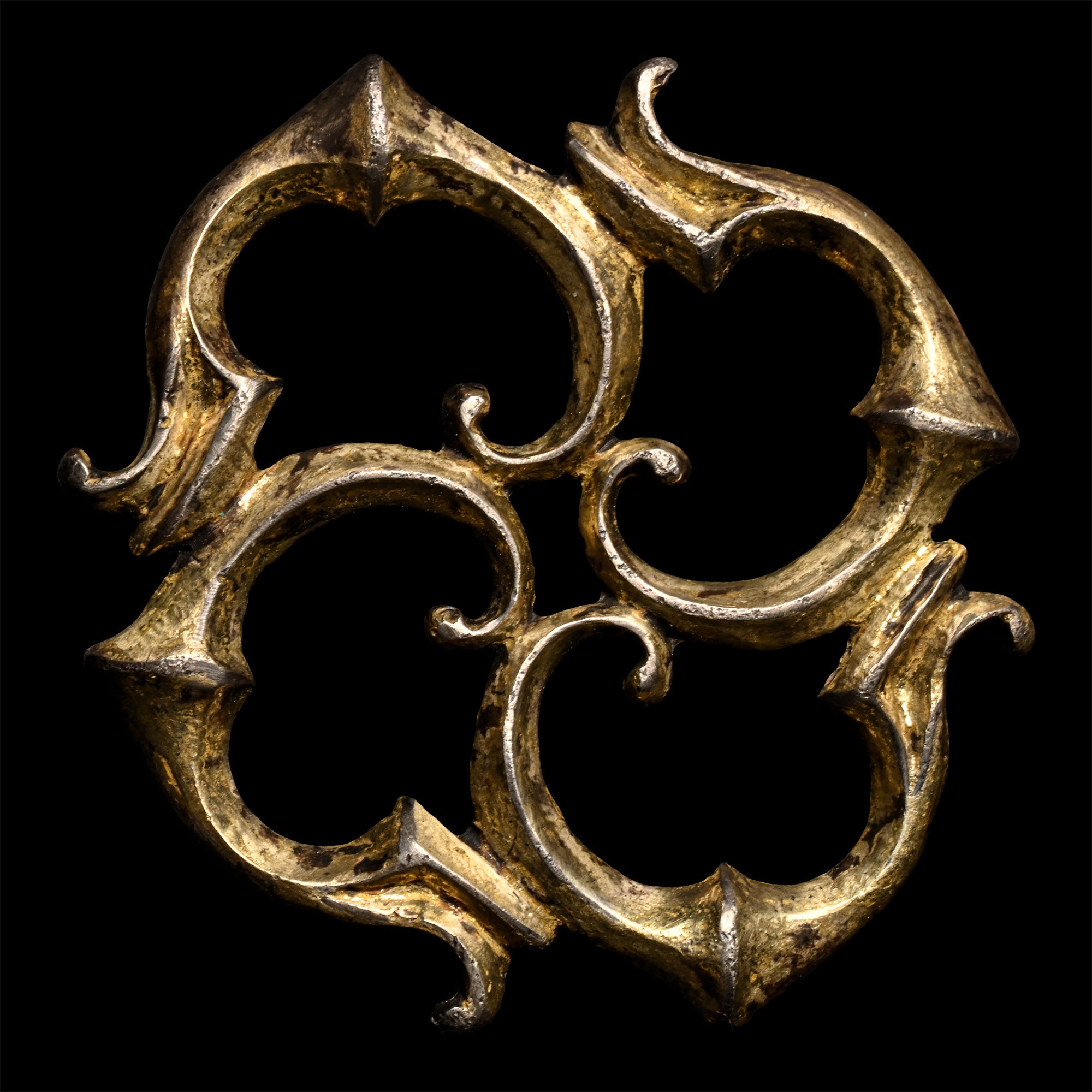 Roman Silver-Gilt Trumpet Brooch
