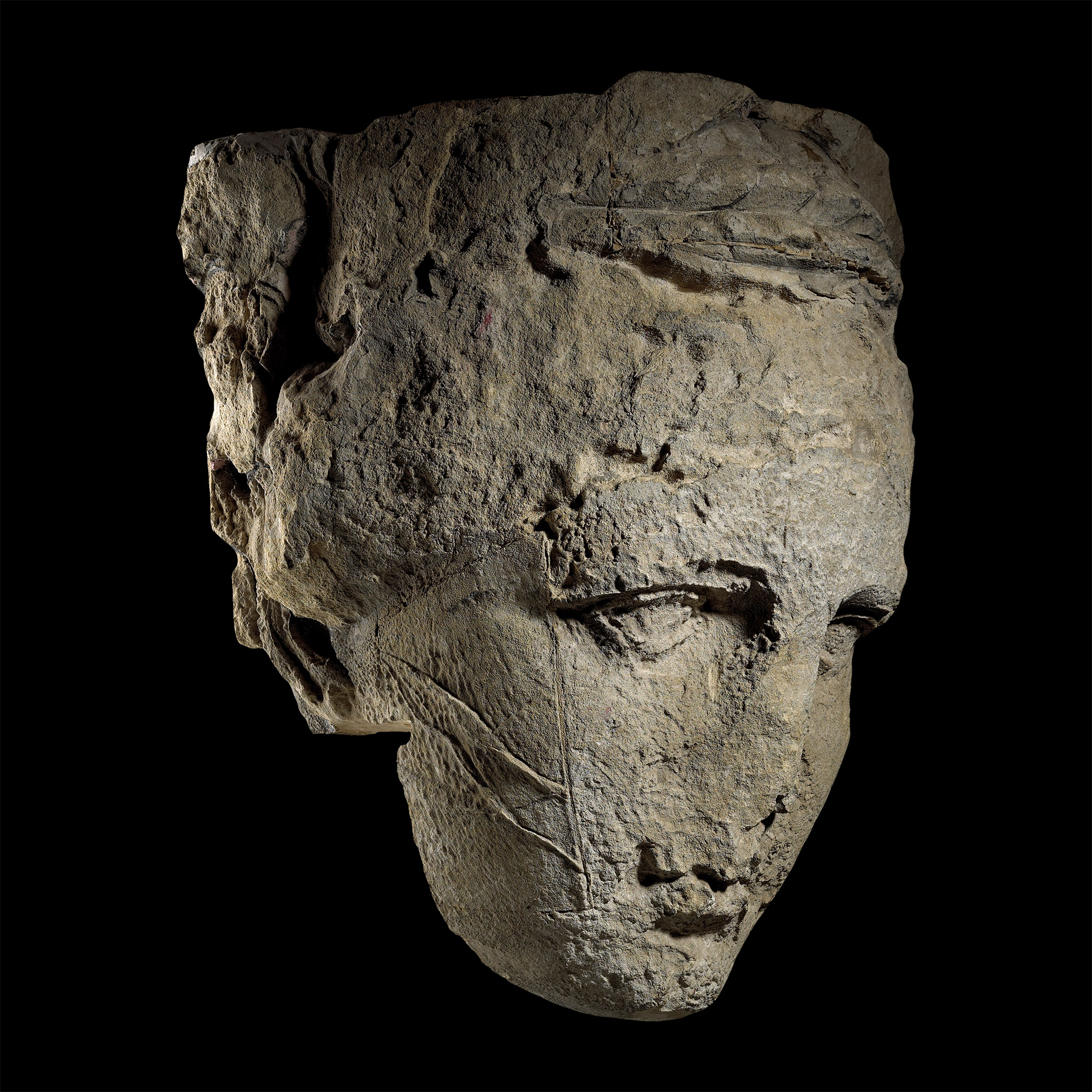 Three Times Life-Size Roman Head of the Goddess Diana