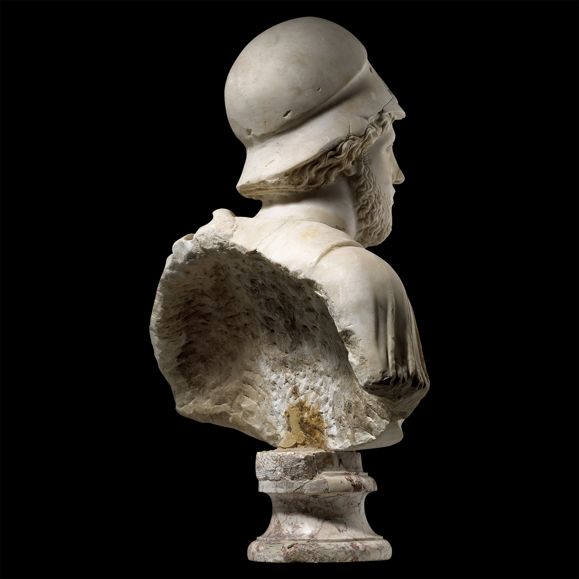 Roman Marble Helmetted and Cuirassed Bust of Mars, the God of War