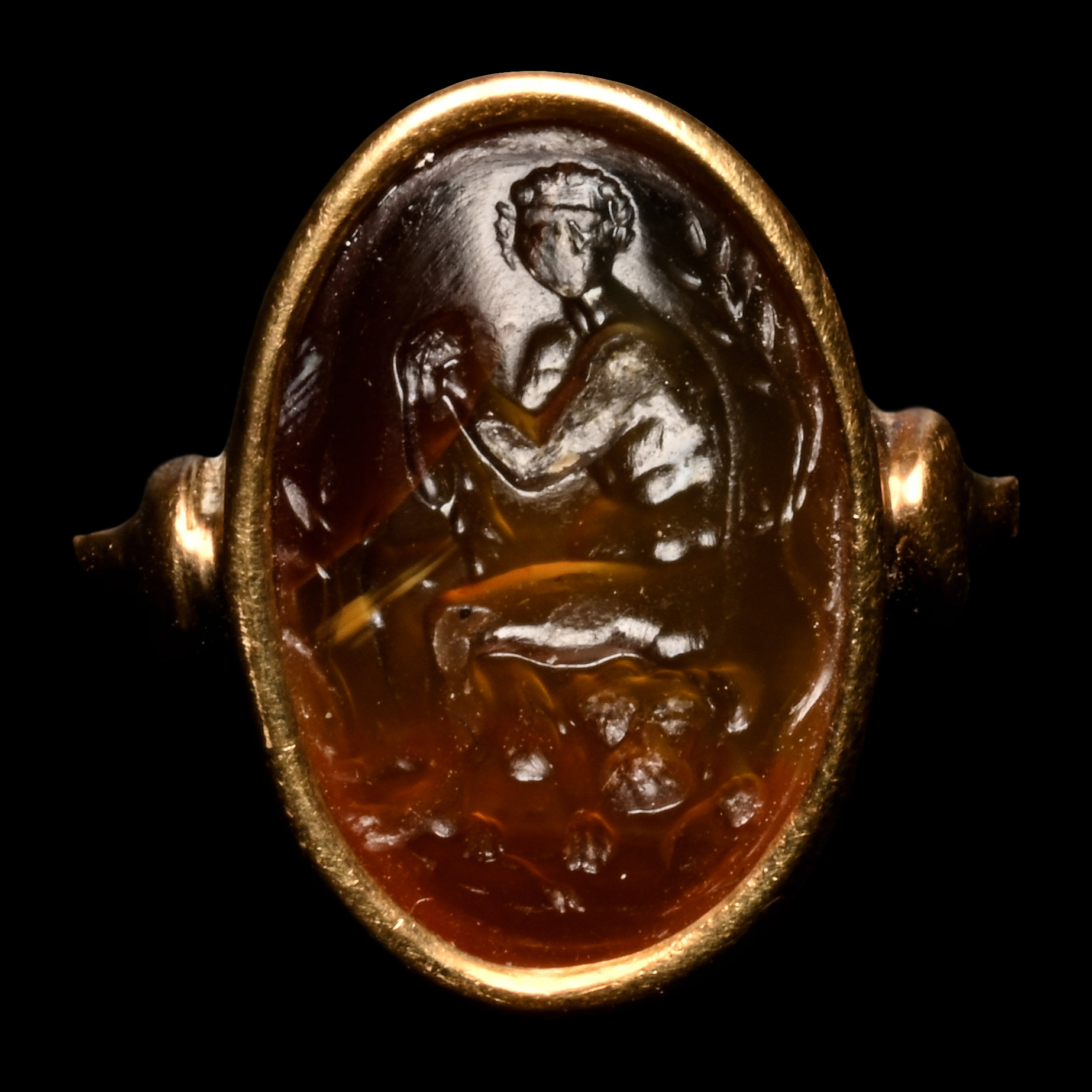 Renaissance Carnelian Gem in Gold Mount