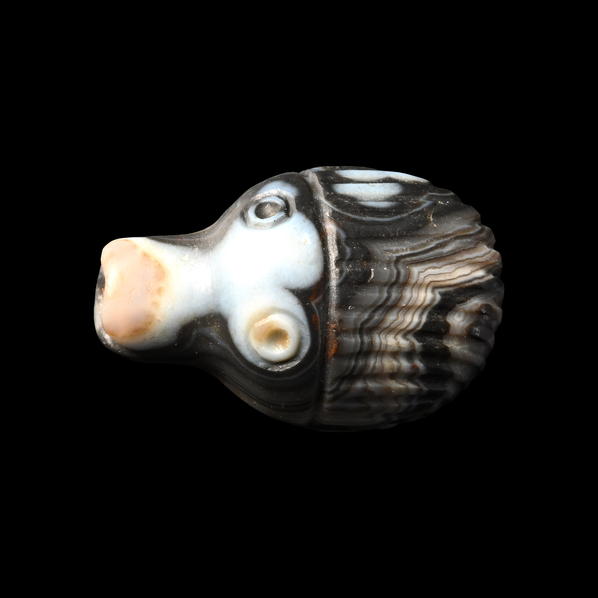 Western Asiatic Banded Agate Animal Bead
