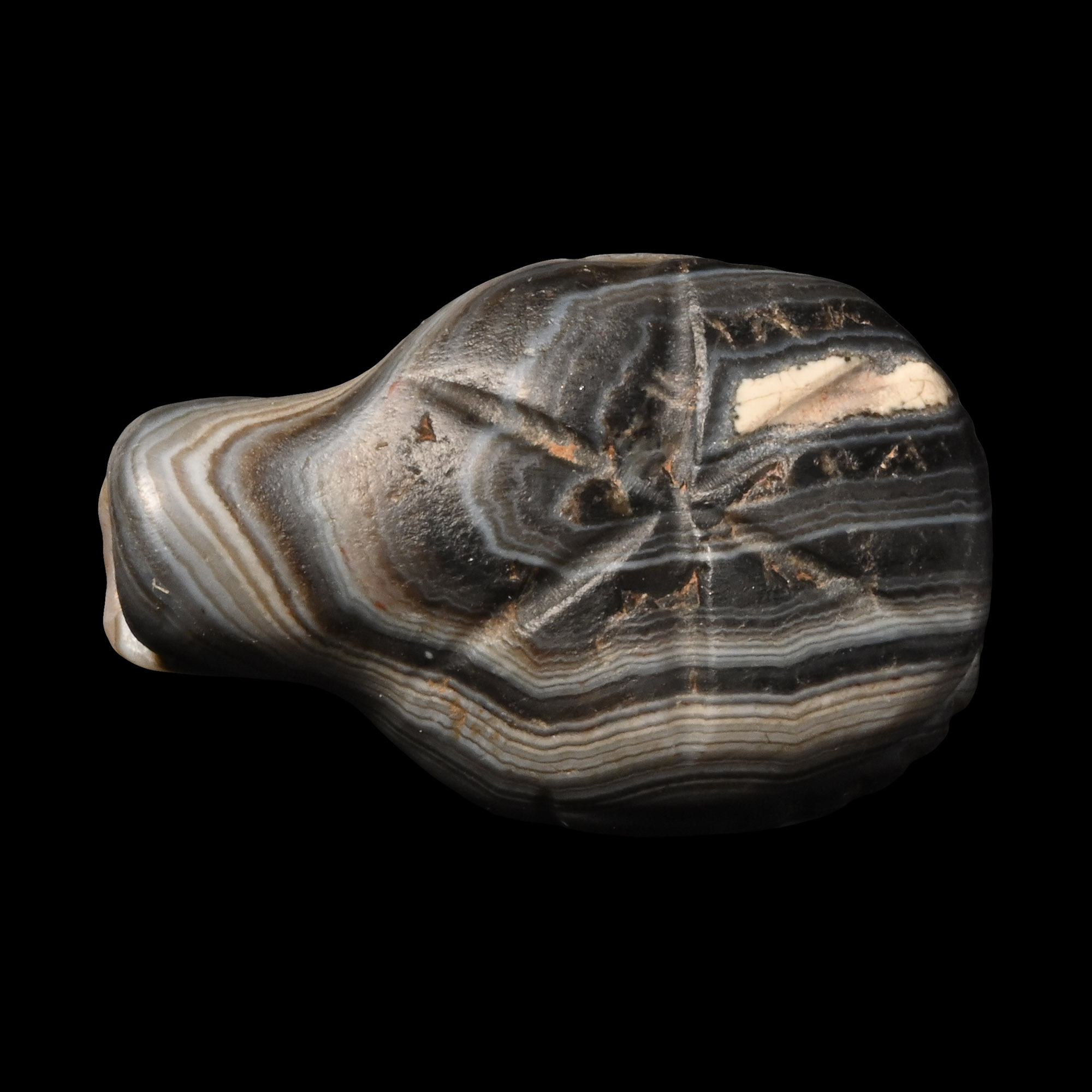 Western Asiatic Banded Agate Animal Bead