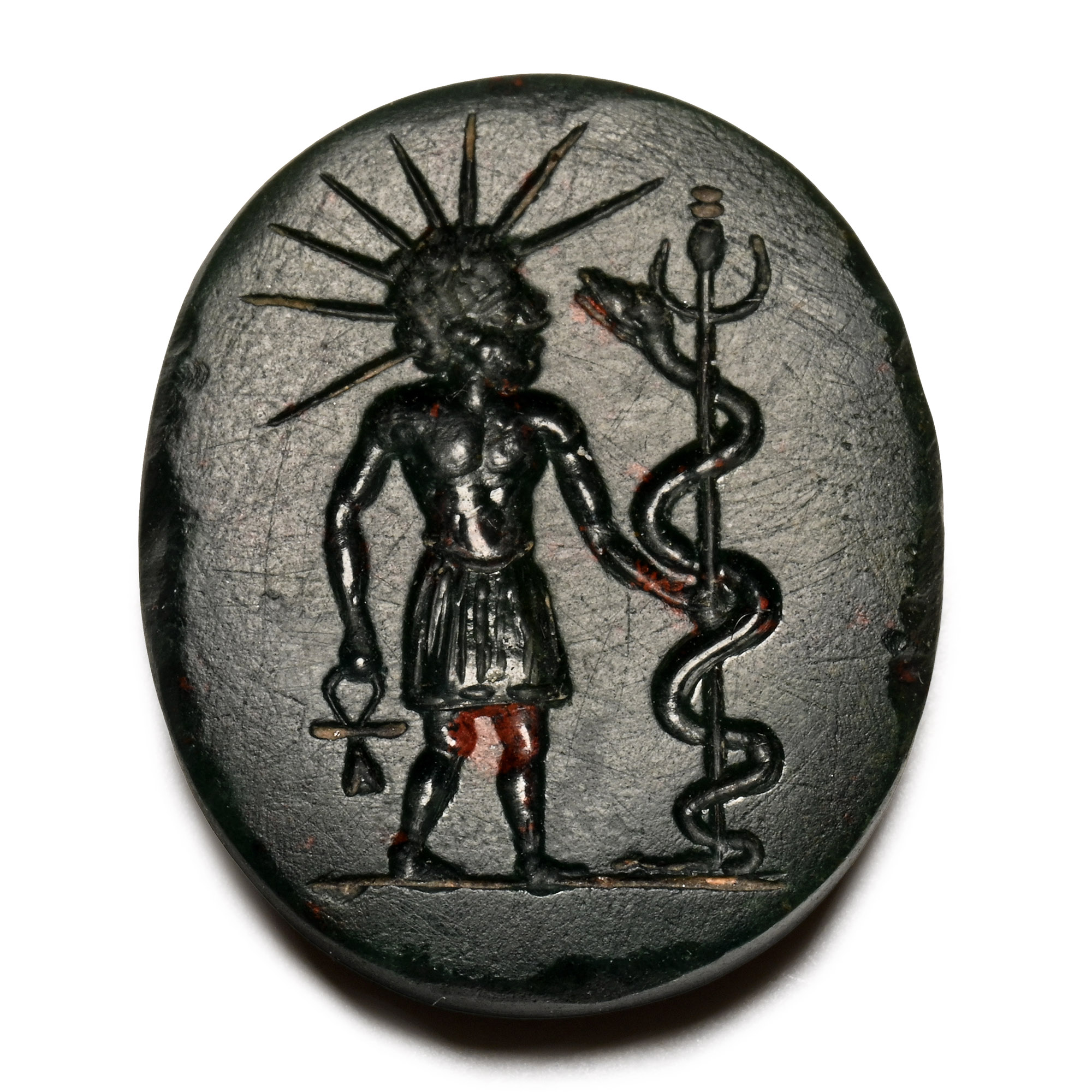 Roman Gnostic Green Jasper Gemstone
