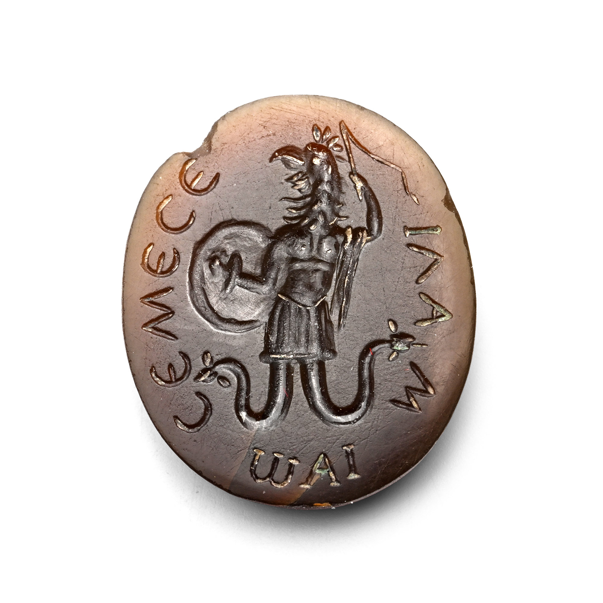 Post-Classical Agate Gnostic Gemstone with Anguiped