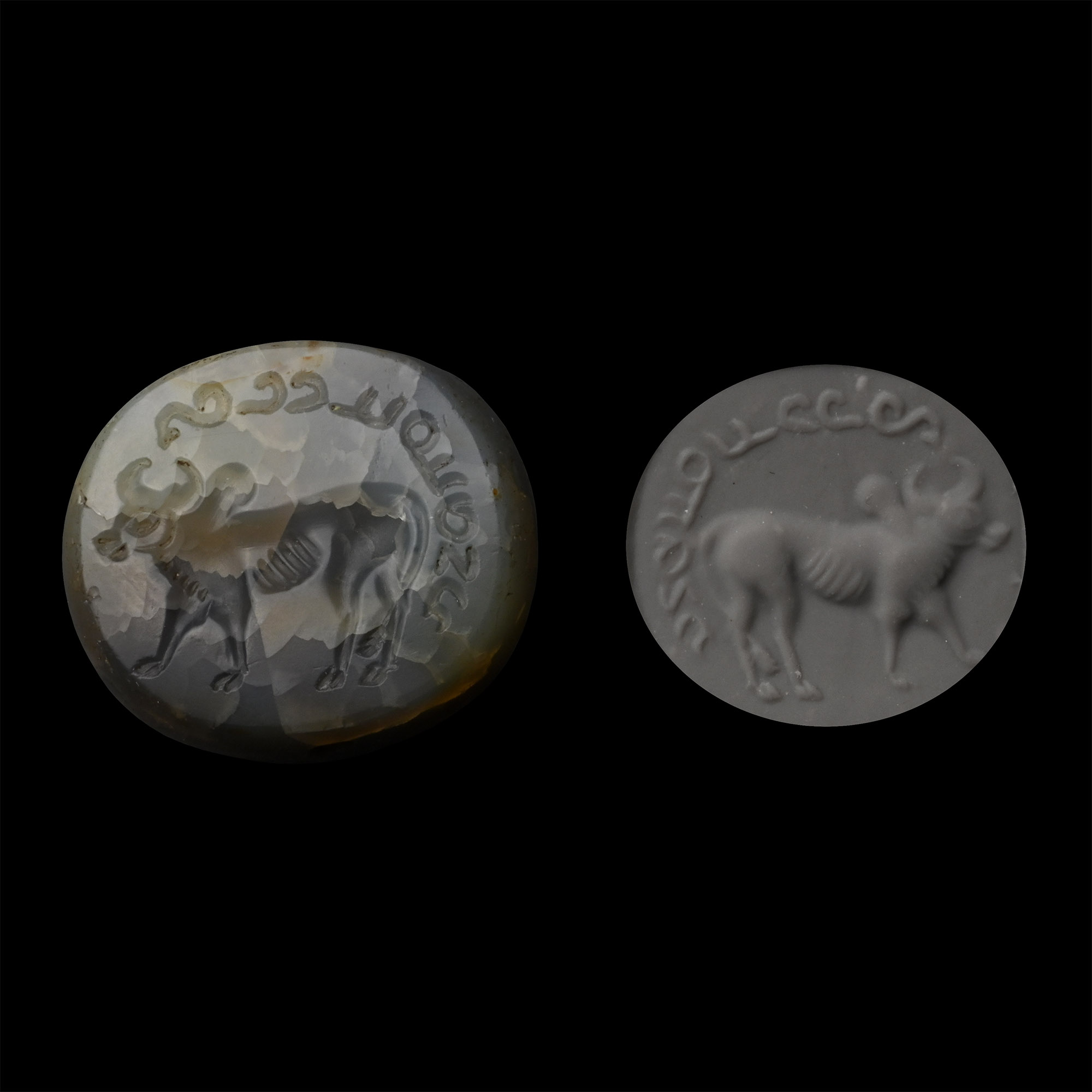 Kushan-Sasanian Chalcedony Stamp Seal