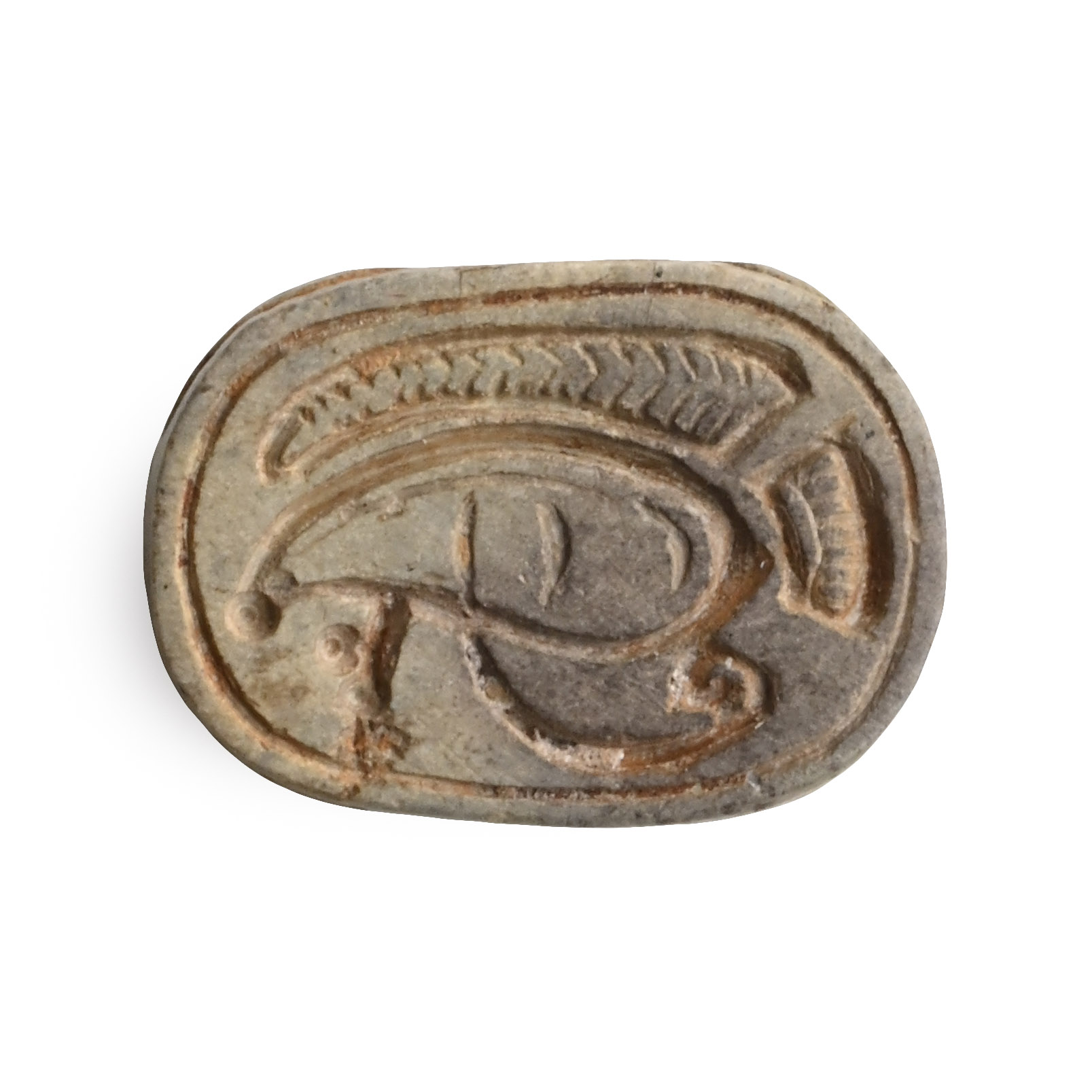 Egyptian Green Stone Scarab with Eye of Horus