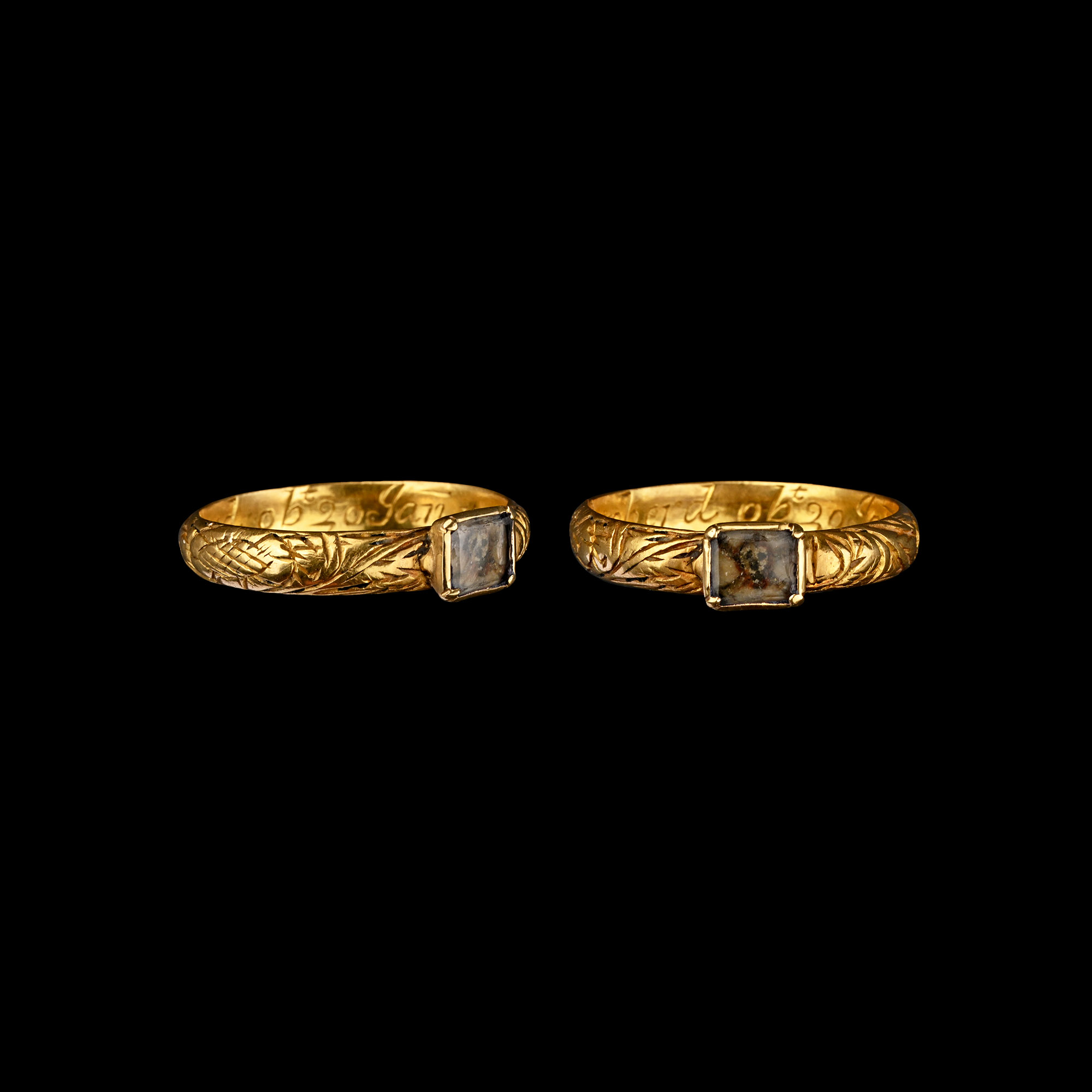 Stuart Period Gold Memento Mori Ring with Skull and Crossed Bones for Ian Shepherd