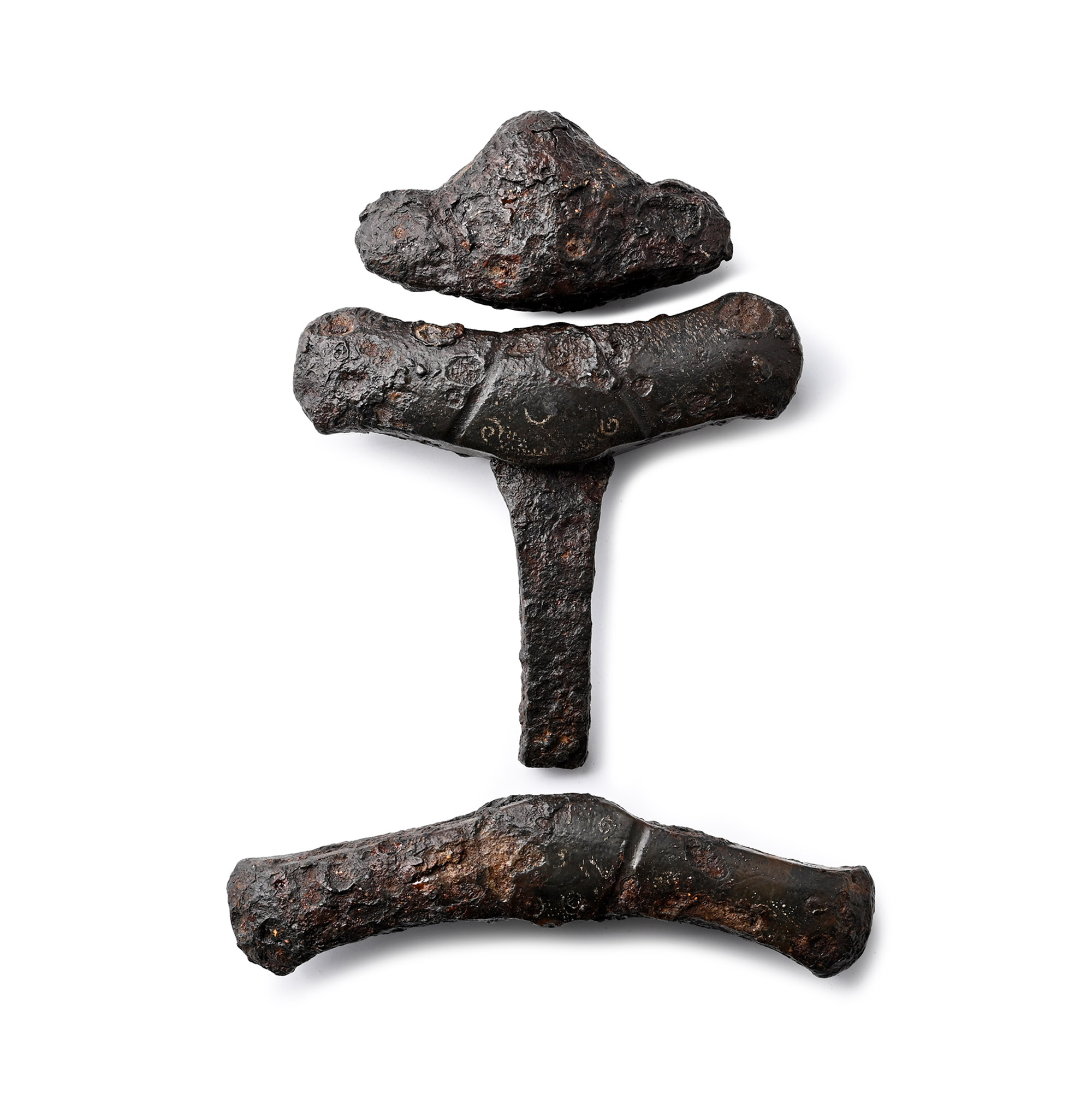 Viking Iron Sword Pommel, Upper Guard and Lower Guard