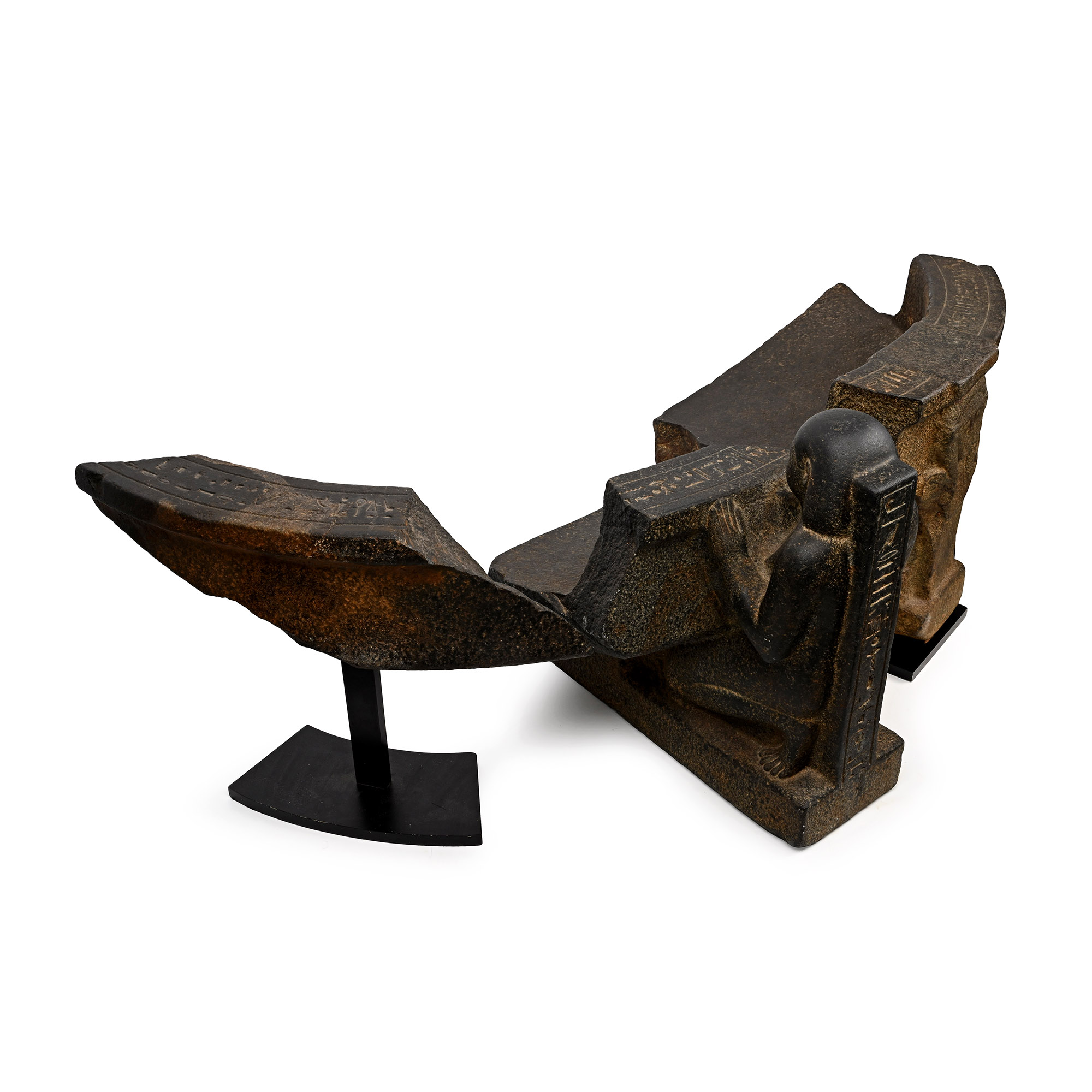Egyptian Basalt Bassinophore Fragments for the Customs Official Wahibre, son of Paeftchawy