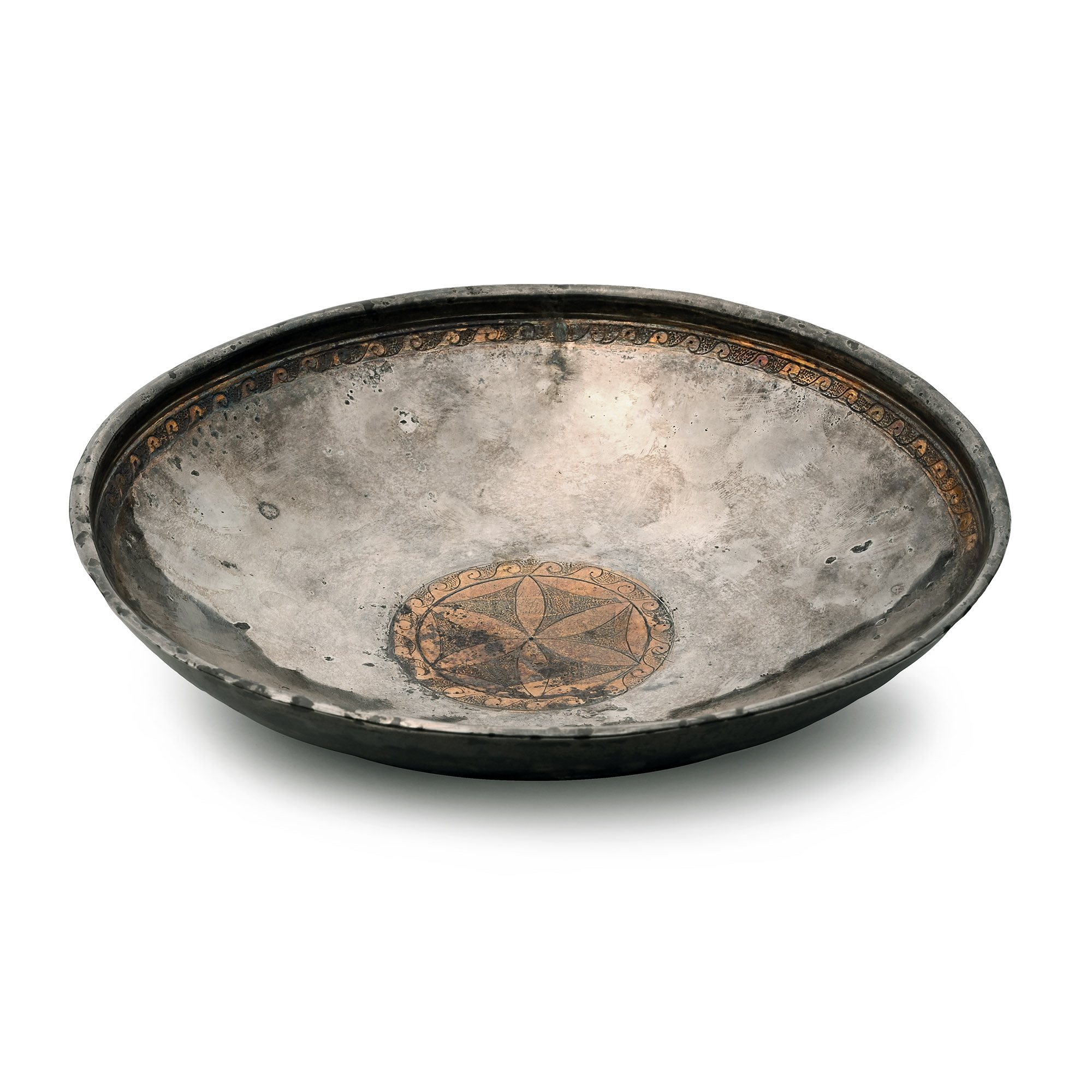 Eastern Greek Parcel-Gilt Bowl with Inscription