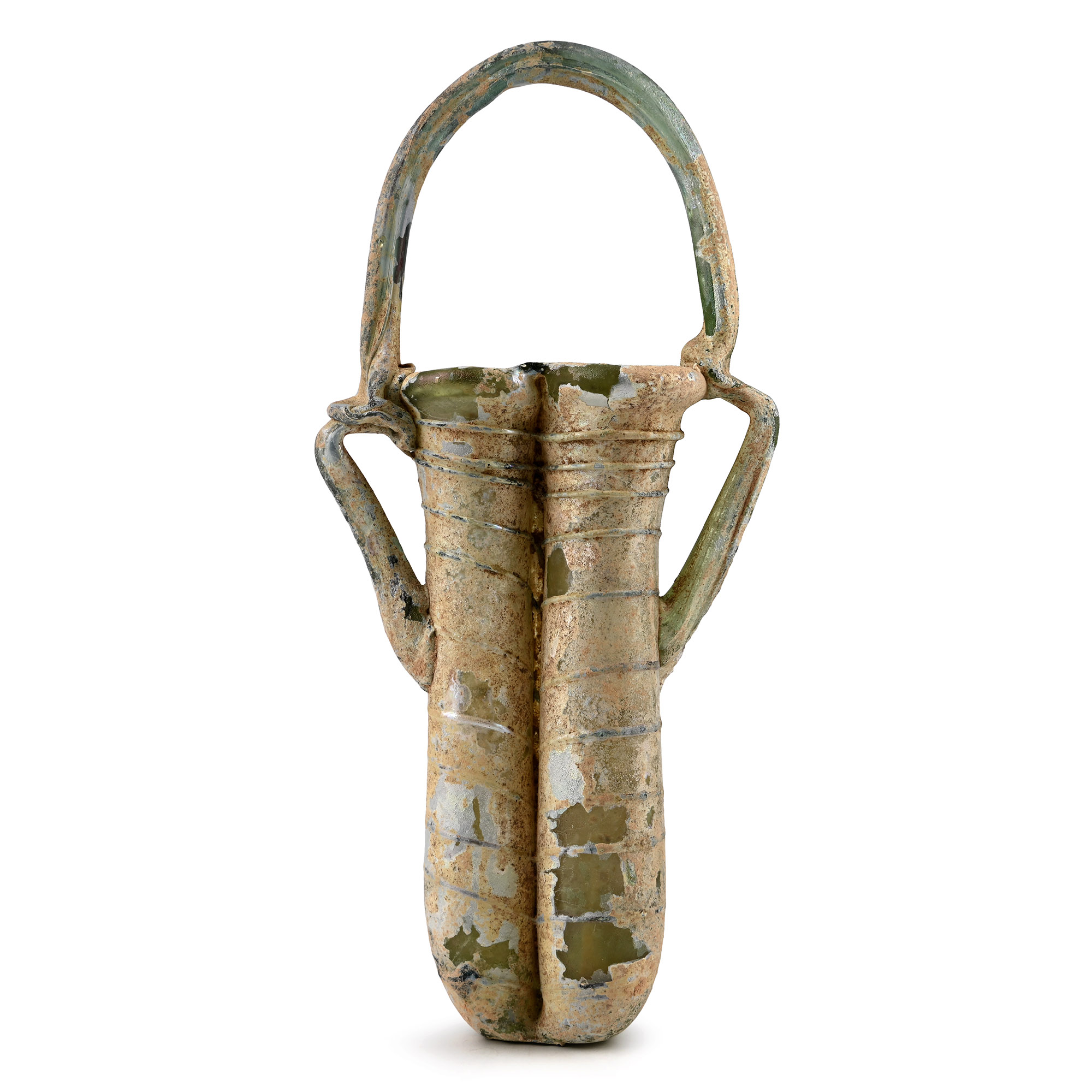 Roman Iridescent Glass Double Unguentarium