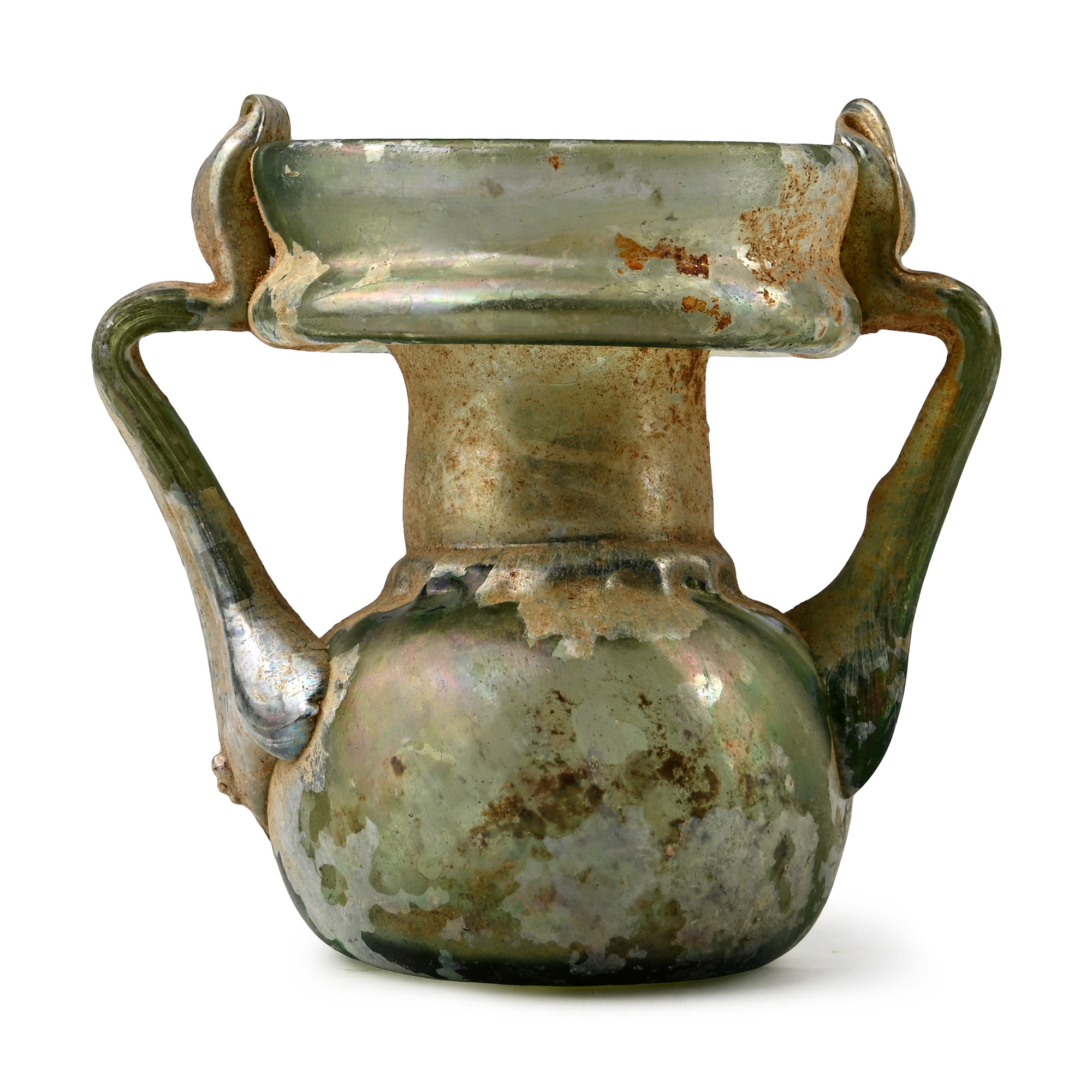 Roman Glass Handled Jar