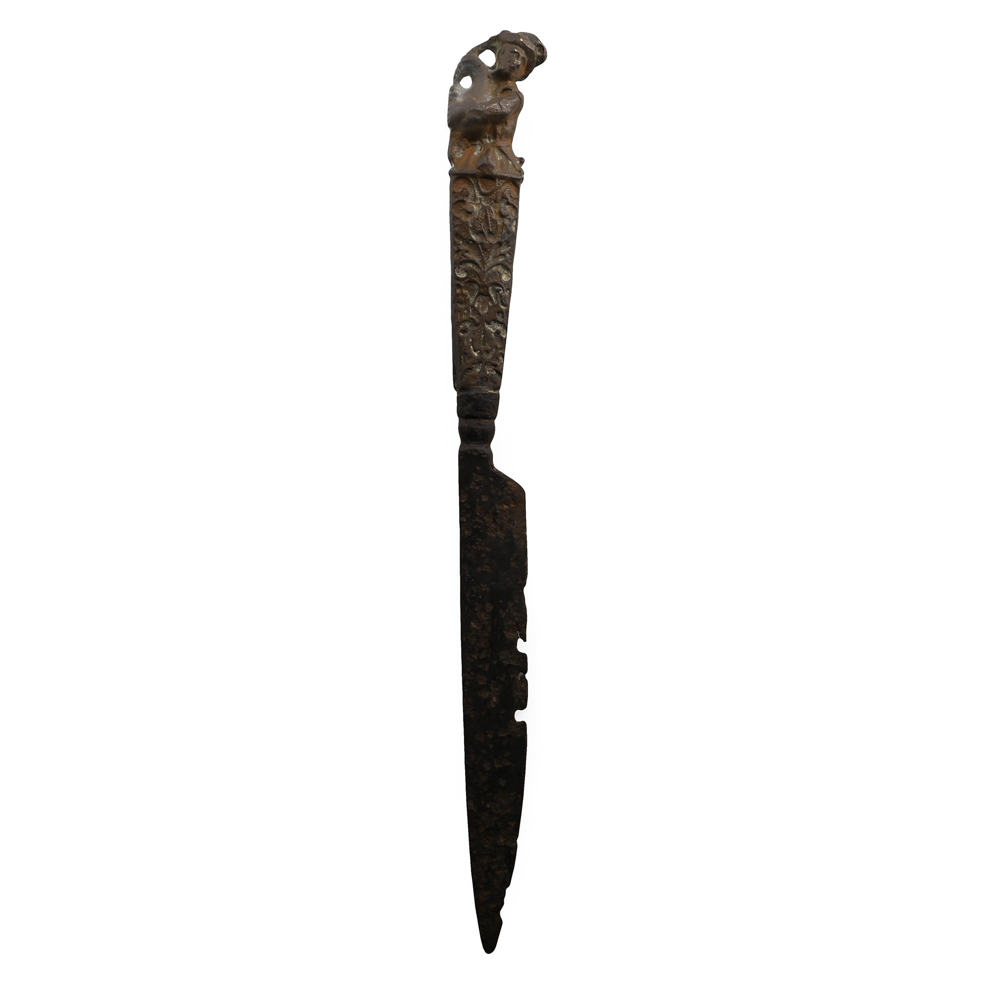 Stuart Period Knife with Bronze Figural Handle