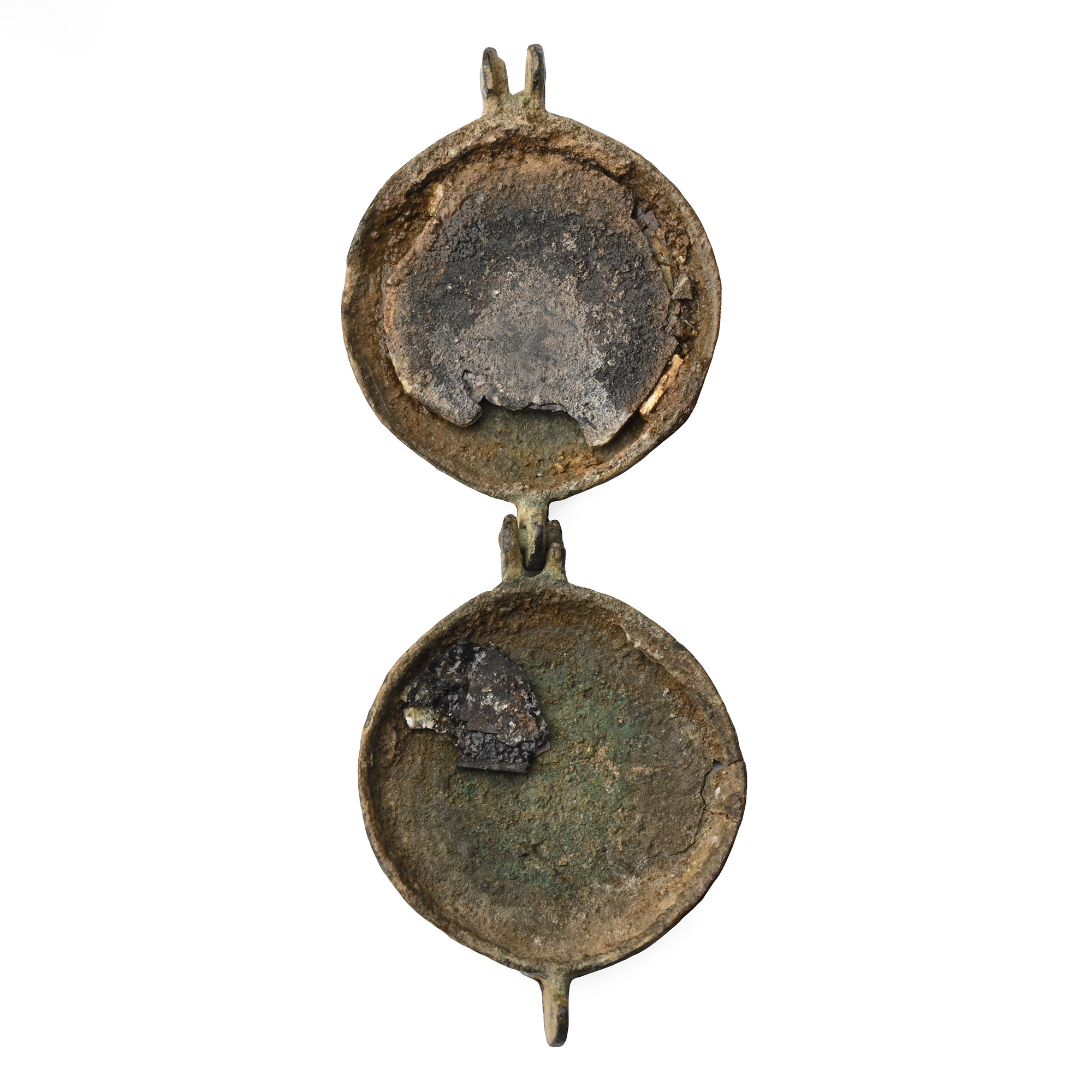 Medieval Decorated Portable Bronze Mirror Case