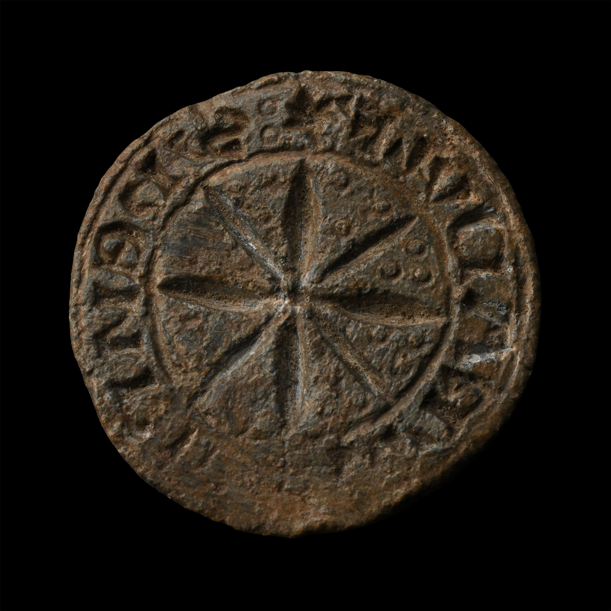 Medieval Round Lead Seal Matrix for Henry, son of Ralf
