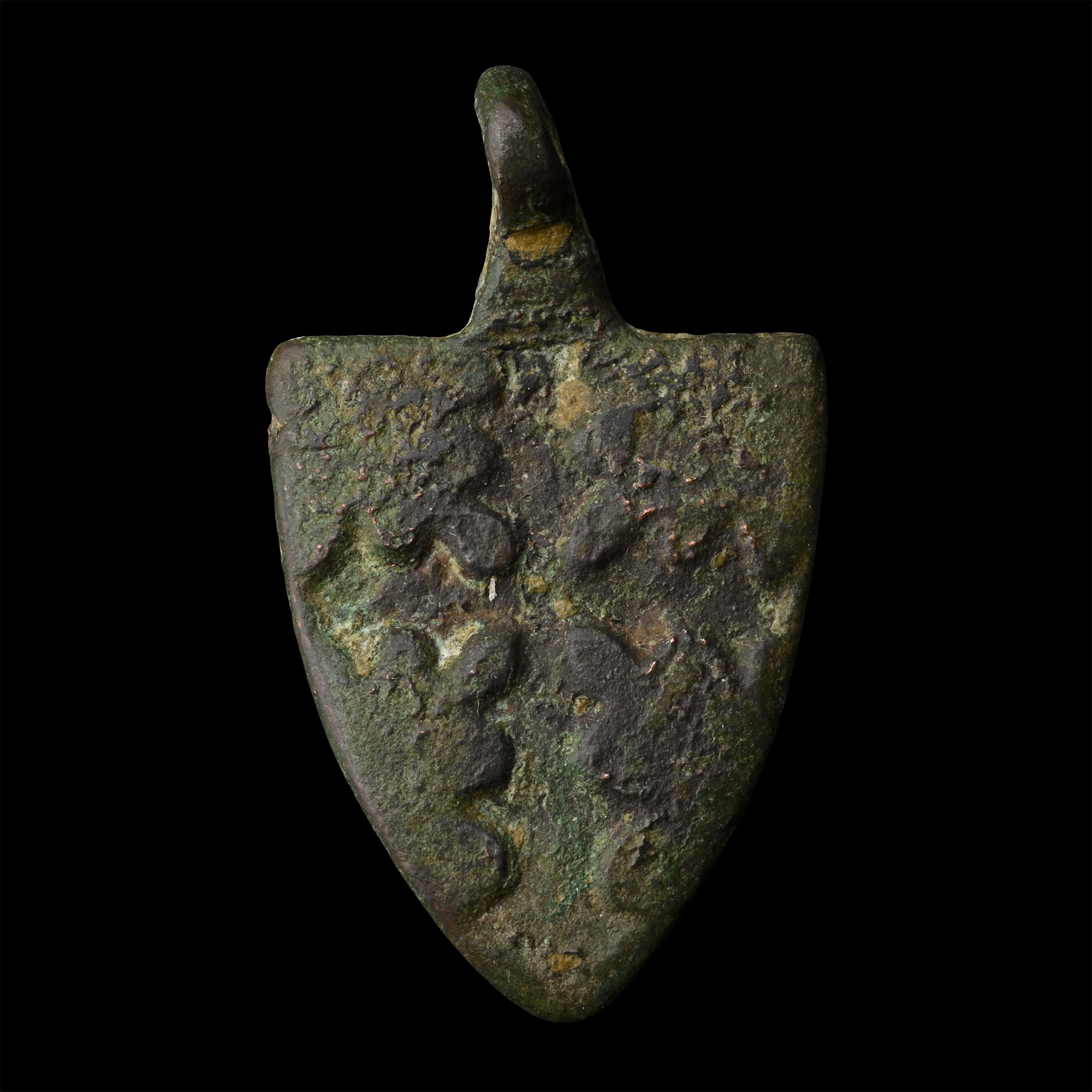 Medieval Knight's Gilt Bronze Heraldic Horse Harness Pendant