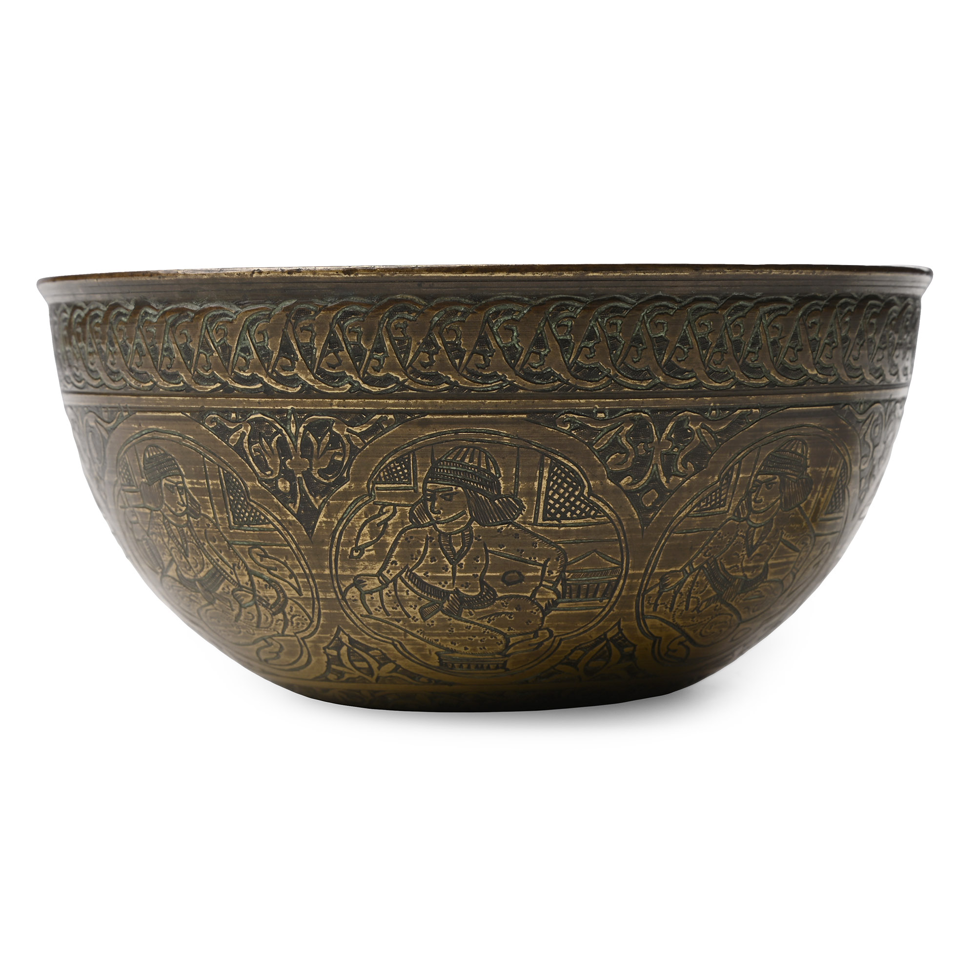 Indian Engraved Brass Bowl